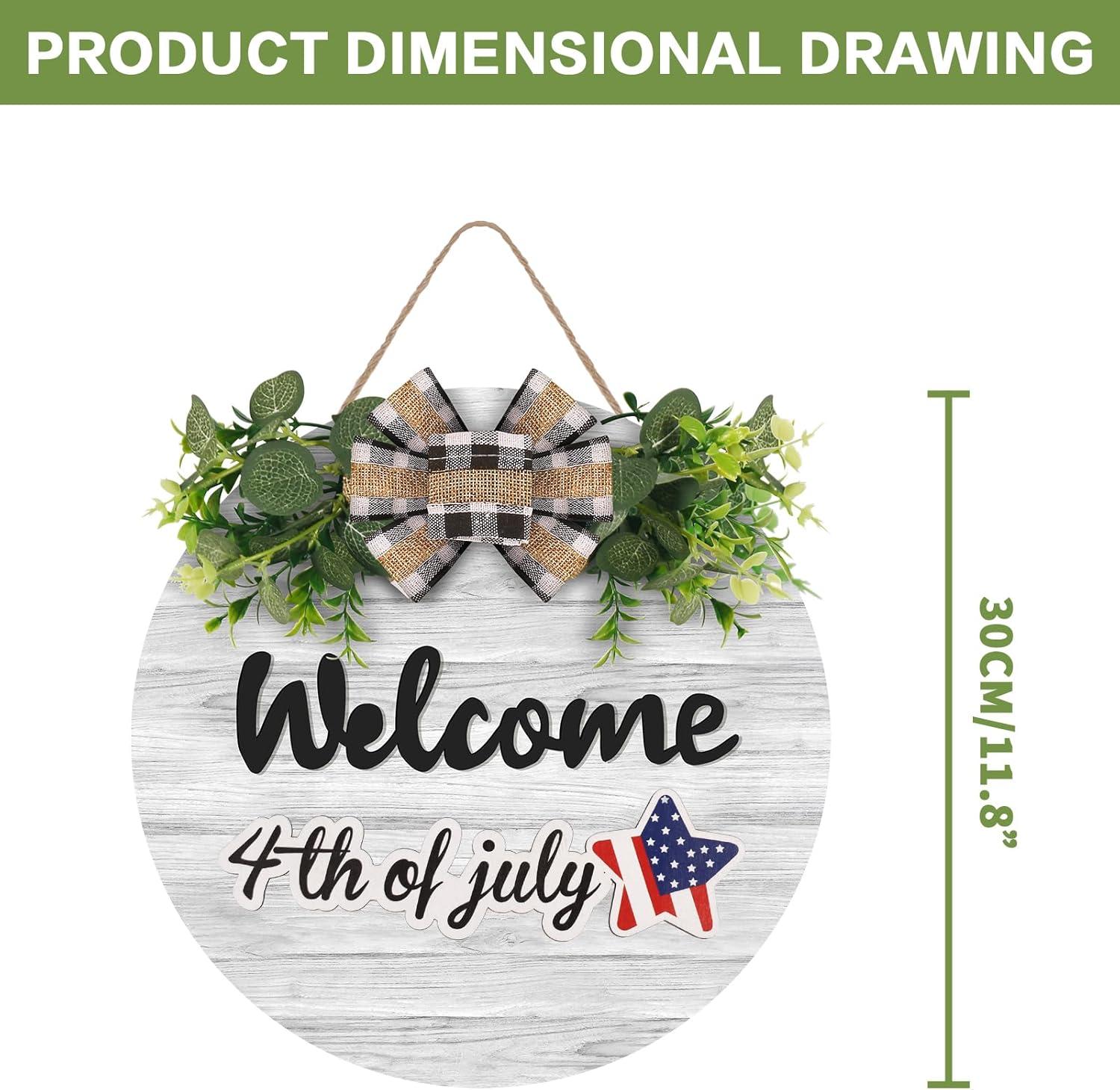 RoseCraft Interchangeable Wooden Seasonal White Welcome Sign, Rustic Welcome Front Door Wreaths for Home Wall Porch Decor, for Easter Spring Summer Fall Halloween Christmas All Season Decorations.