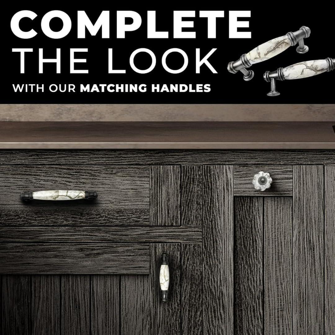 DIY Décor Hub - Pumpkin Knobs, Antique Silver-Gray Cabinet Knobs, 10-Pack