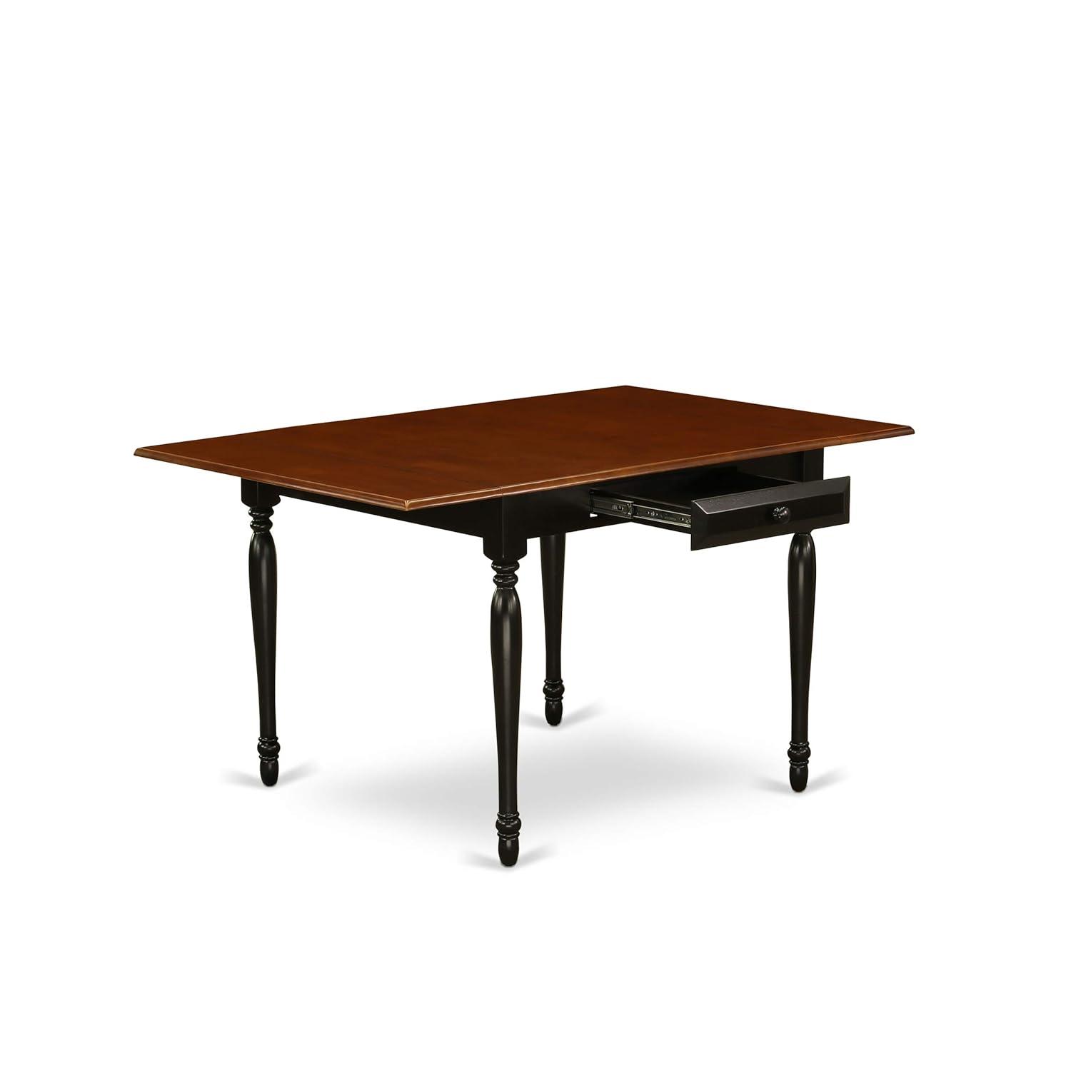 East West Furniture Monza Rectangular Wood Dining Table in Black/Cherry