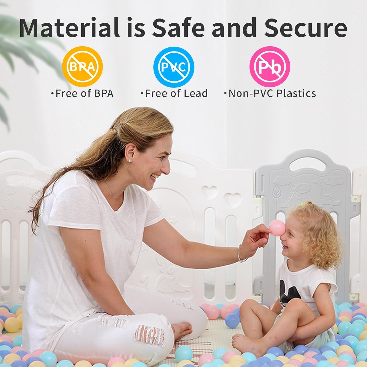 Anvazise 100Pcs Ball Pit Balls Thickened Eco-friendly Smooth Reusable Bite-resistant Hand-on Ability PE Material Macaron Color Pit Balls Kindergarten Toy