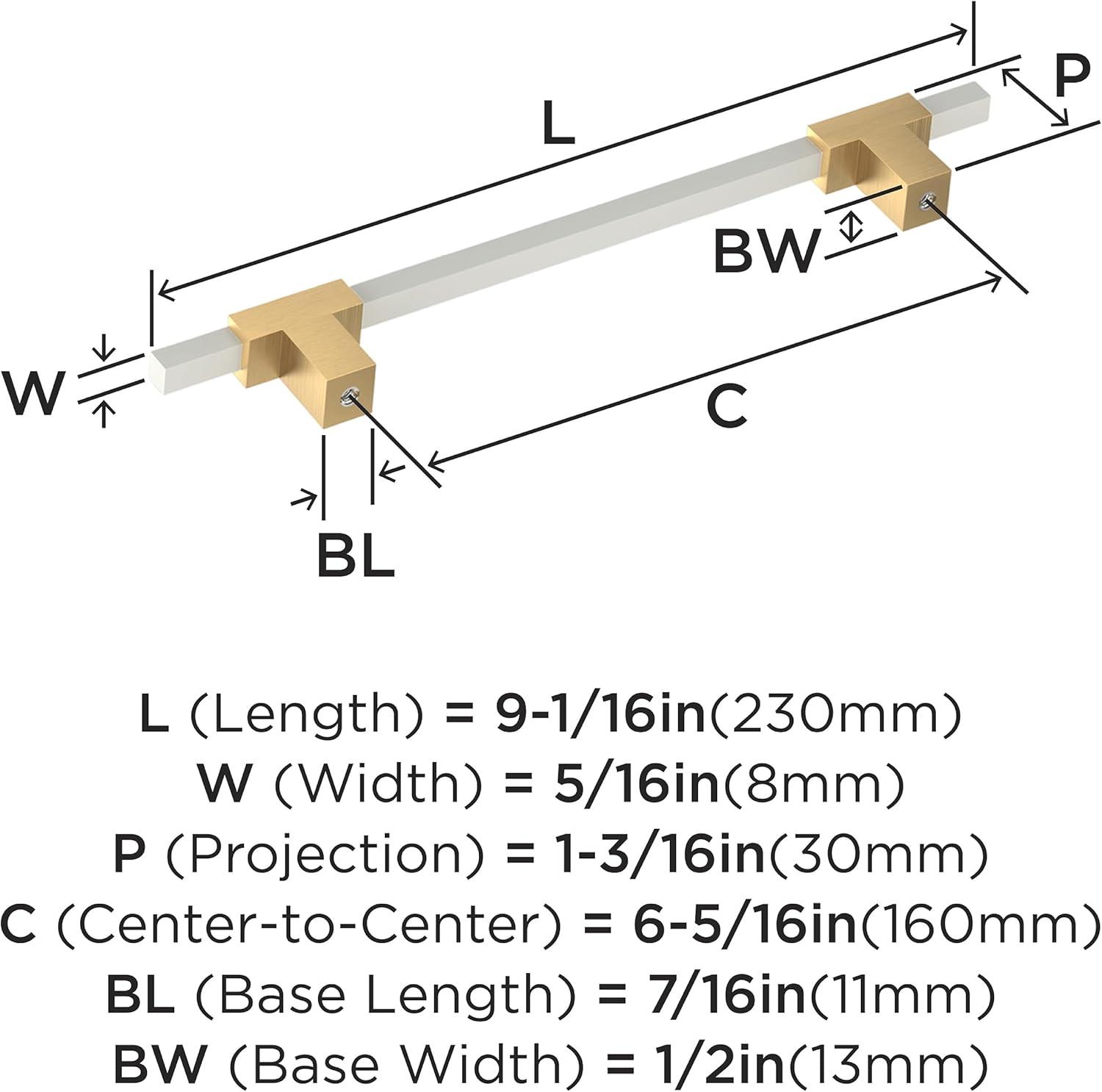 Amerock Urbanite 6-5/16 inch (160mm) Center-to-Center Champagne Bronze/White Cabinet Pull