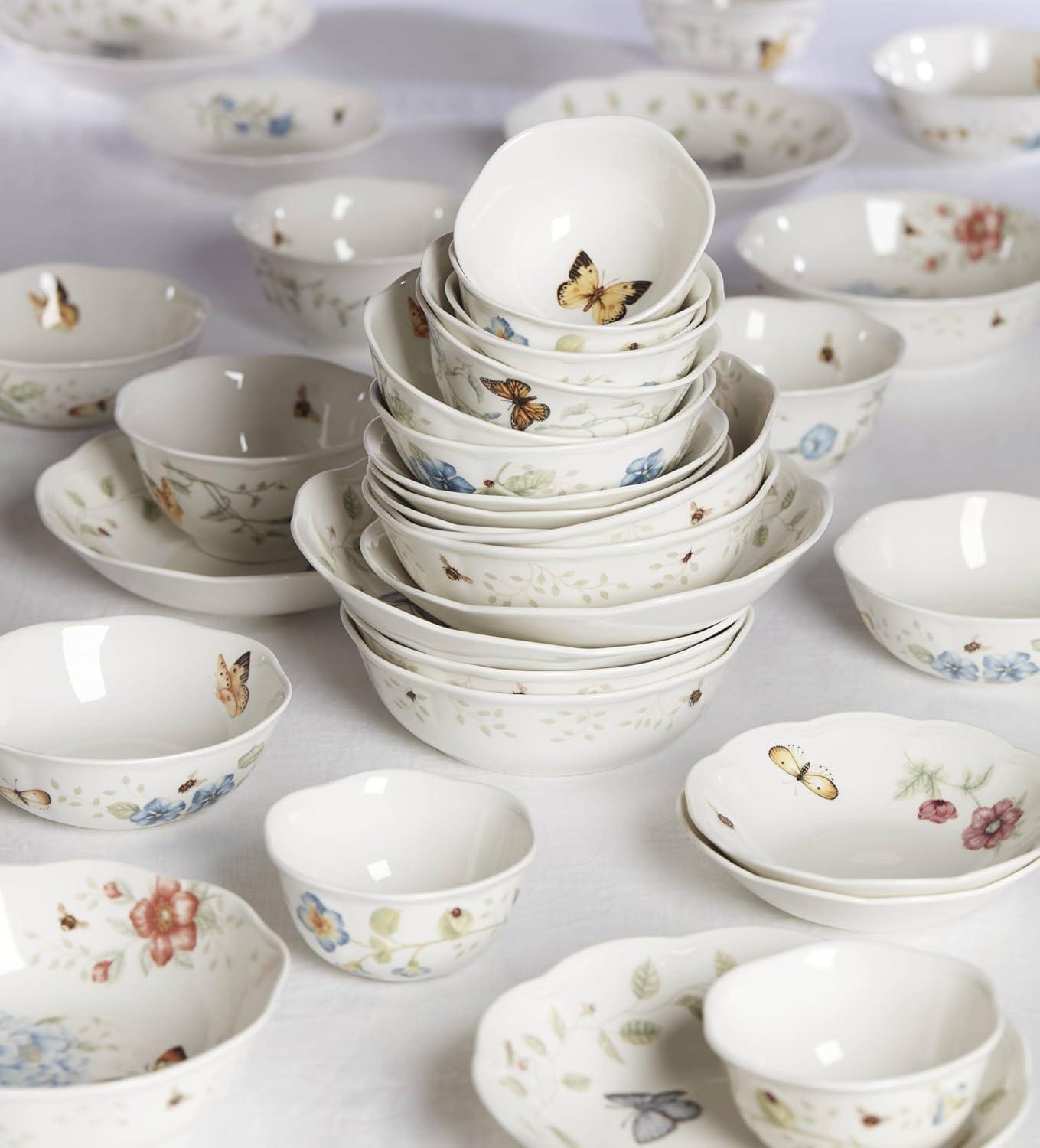 Butterfly Meadow Porcelain Floral Fruit Bowl, 11 oz