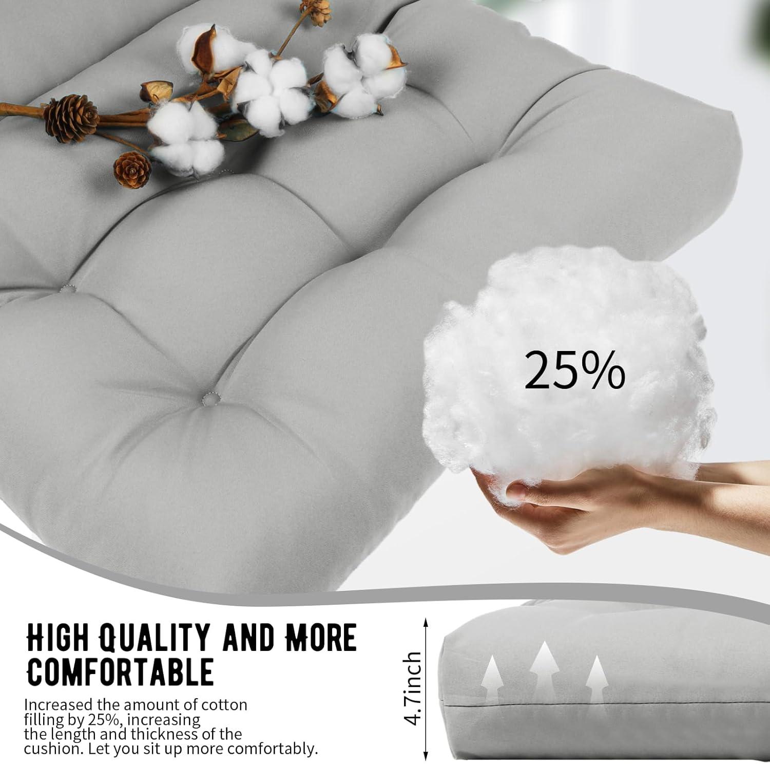 Crestlive Products Adirondack Style Patio Outdoor Chair Cushion for Adirondack Chair or Lounge Rocking Chair - See picture 2-Piece Set, Navy Blue