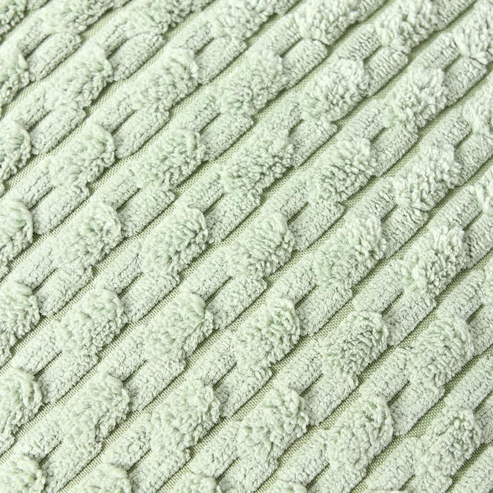 Fymlhomi 2 Packs Sage Green Decorative Throw Pillow Covers 18x18 Inch for Couch Bed Sofa, Modern Farmhouse Boho Home Decor, Soft Cute Plush Corduroy Cushion Case 45x45 CM