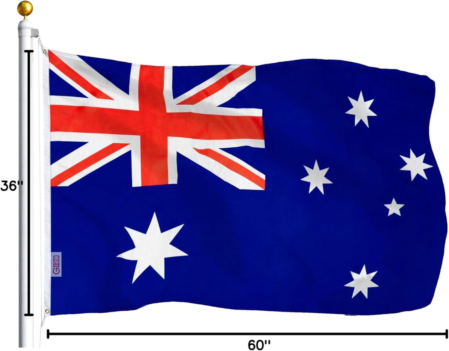 Australian Flag 3x5 Ft Polyester with Brass Grommets