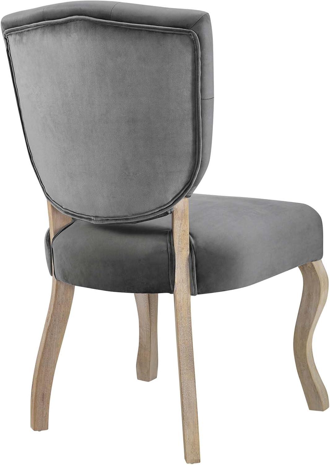 Modway Array Vintage French Performance Velvet Dining Side Chair Gray