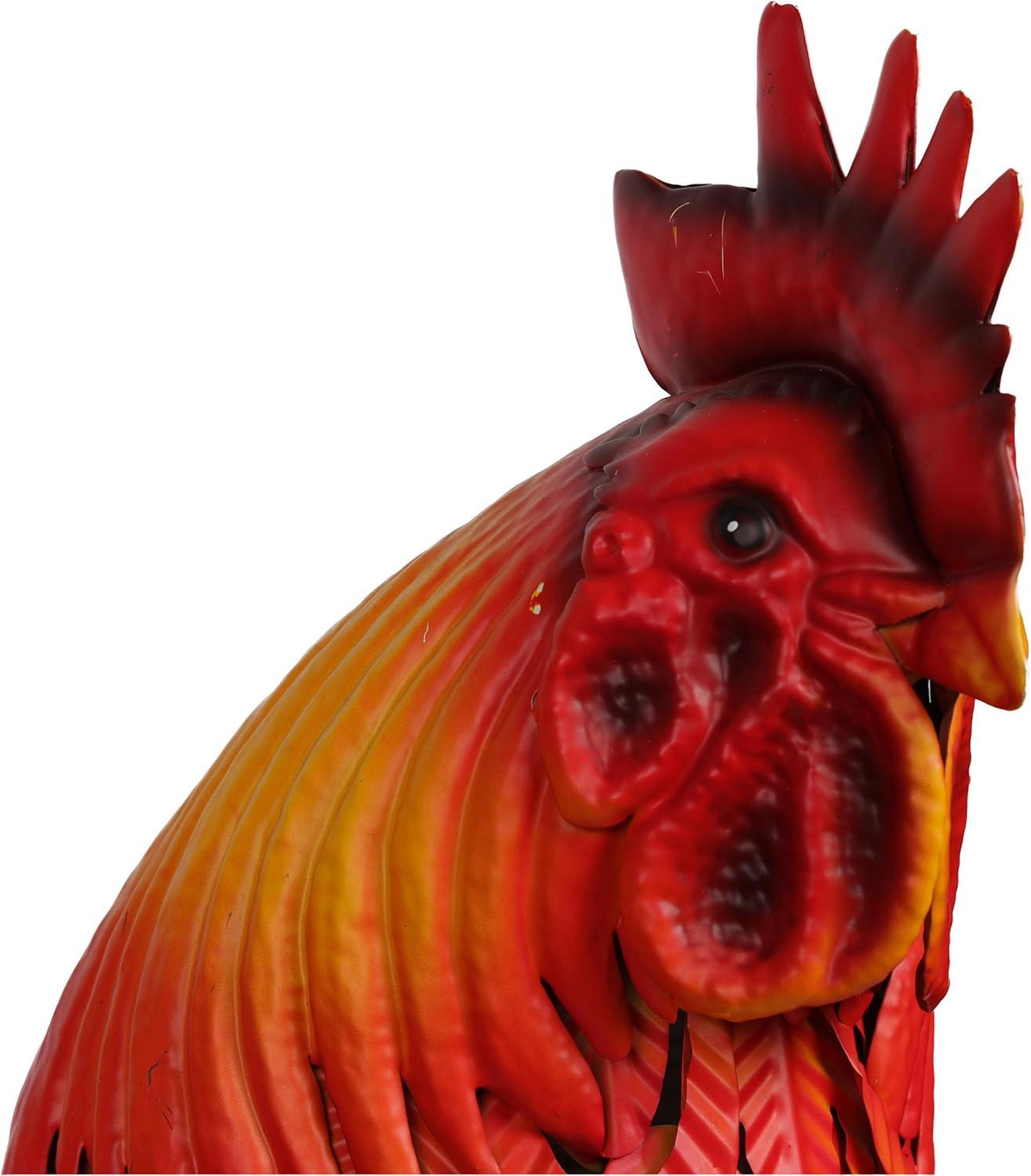 25"H Metal Colorful Rooster Decor Statue for Garden, Patio & Lawn