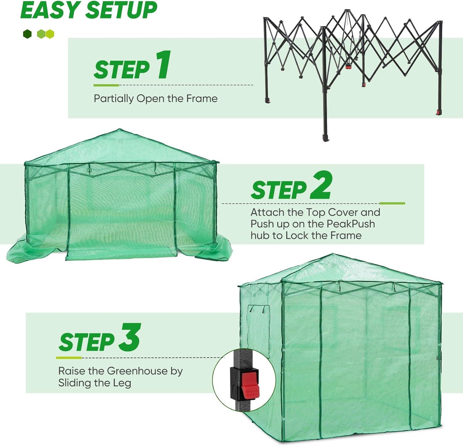 Pop Up Greenhouses 7 ft W x 7 ft D Greenhouse