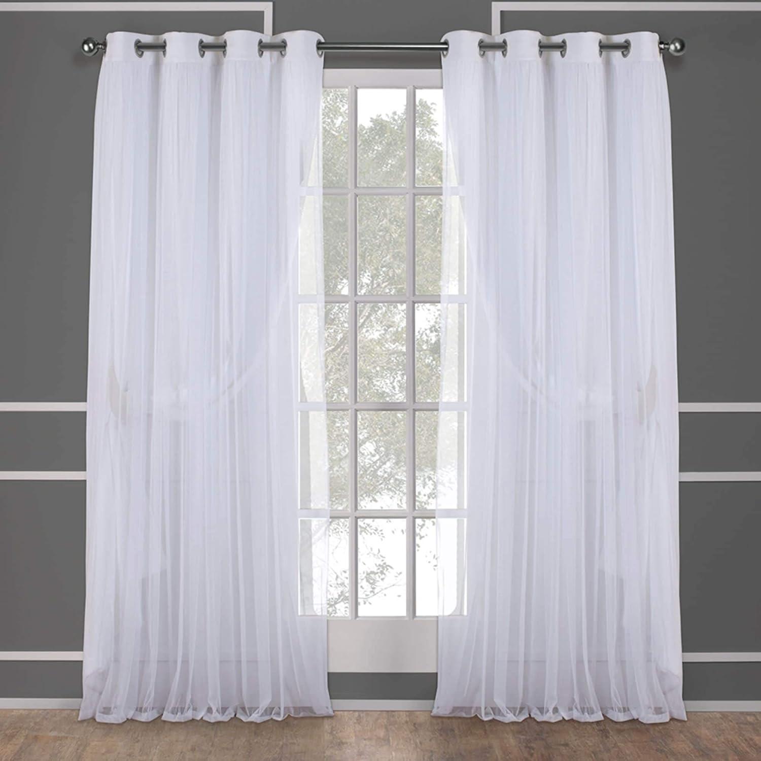 TOWN & COUNTRY LUXE Talia Double Layer Indoor Curtains, Sheer and Room Darkening Blackout, Grommet Top, Energy Efficient, 2-Pack Set, 52"x108", Mint Green