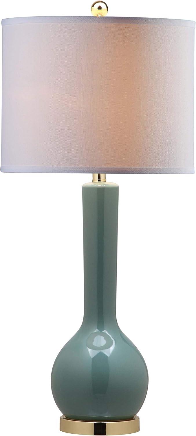 Marine Blue and Gold Traditional Ceramic Table Lamp, 30.5"