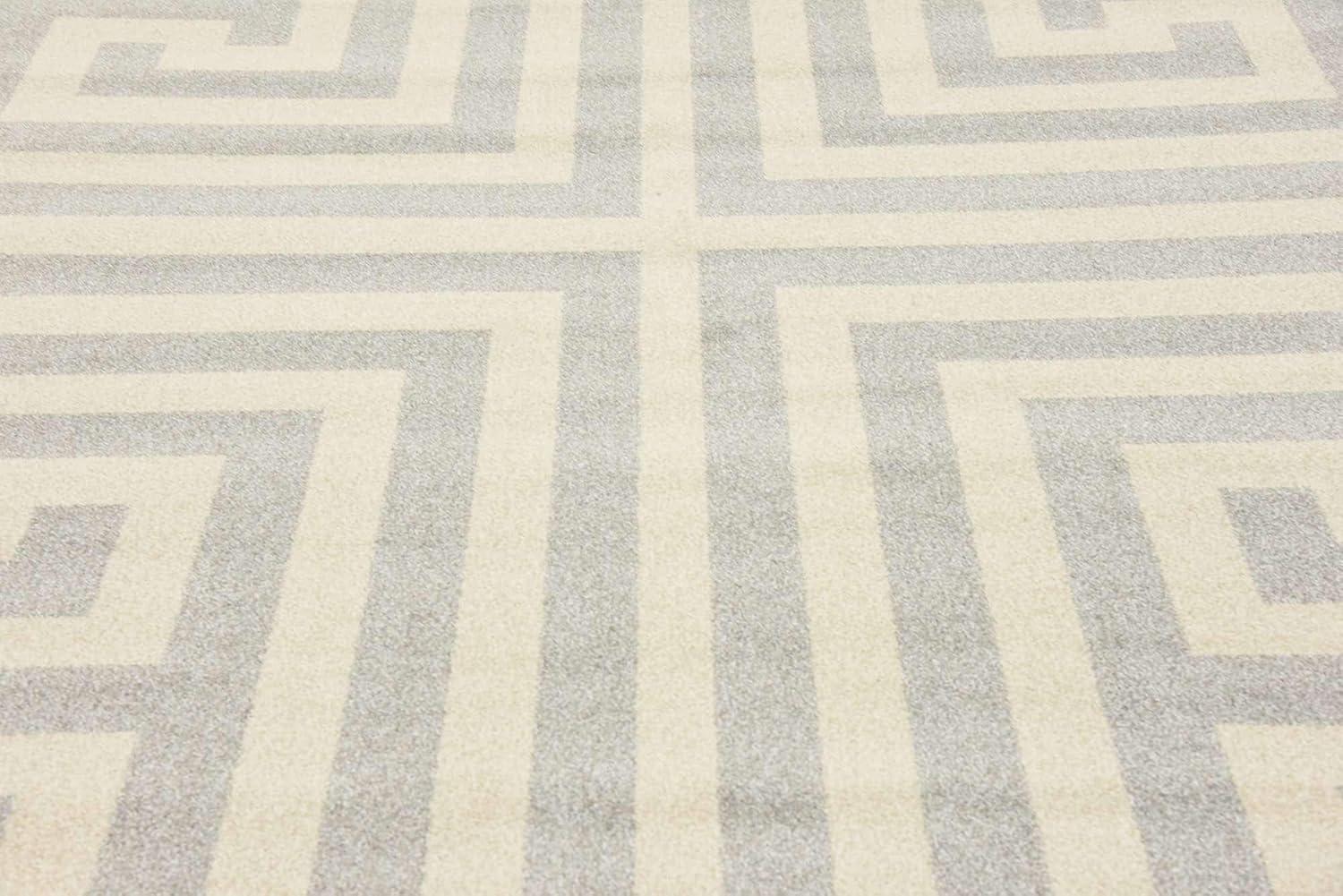 Unique Loom Athens Collection Area Rug - Greek Key (7' 1" x 10' Rectangle Gray/Beige)