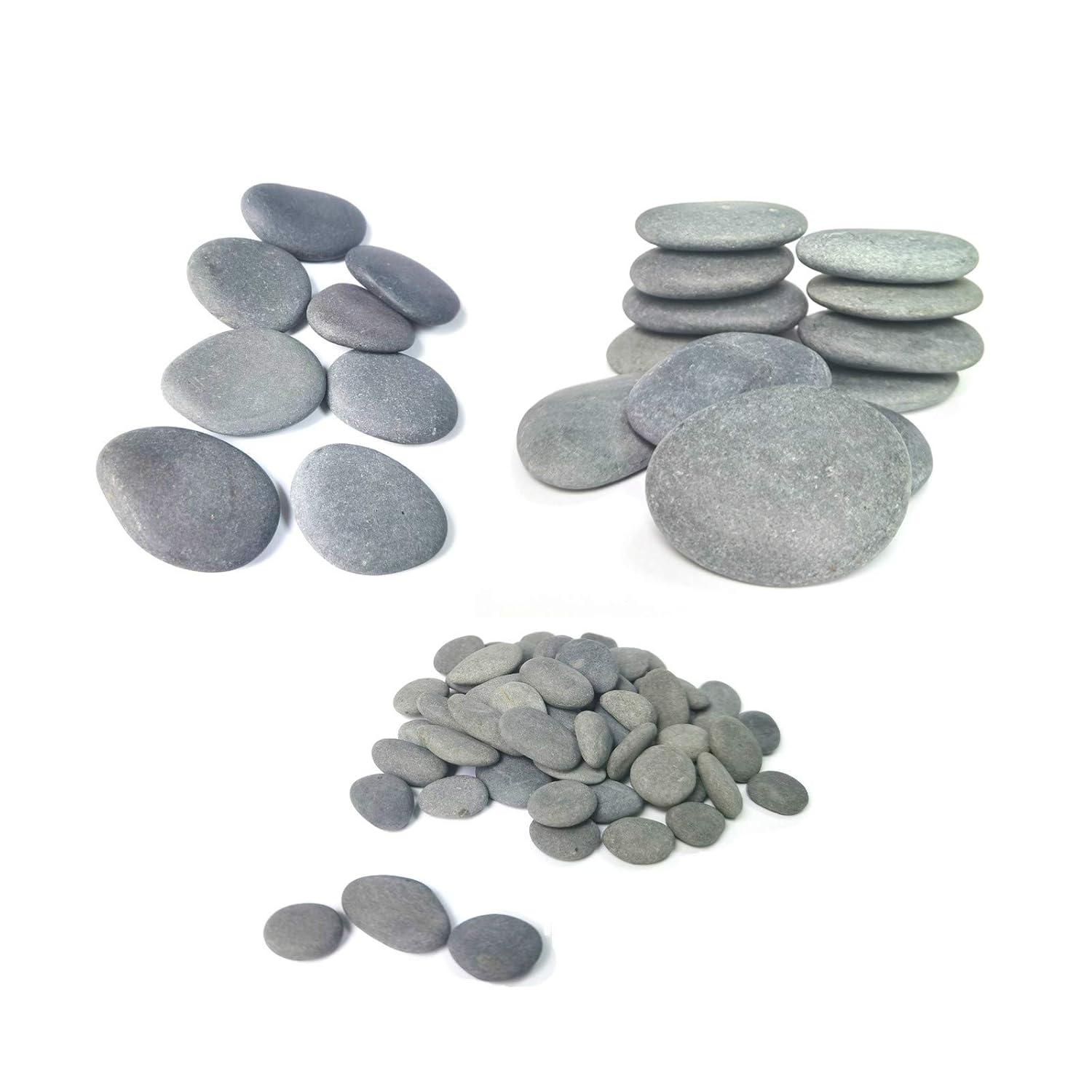 CYLHCM 120 PCS Rocks for Painting, Medium/Small/Tiny Rocks for Painting, Flat DIY Painting Rocks with 30PCS Wiggle Googly Eyes, Smooth Kindness Rocks for Crafts, Arts,Decoration,Hand Picked Stones