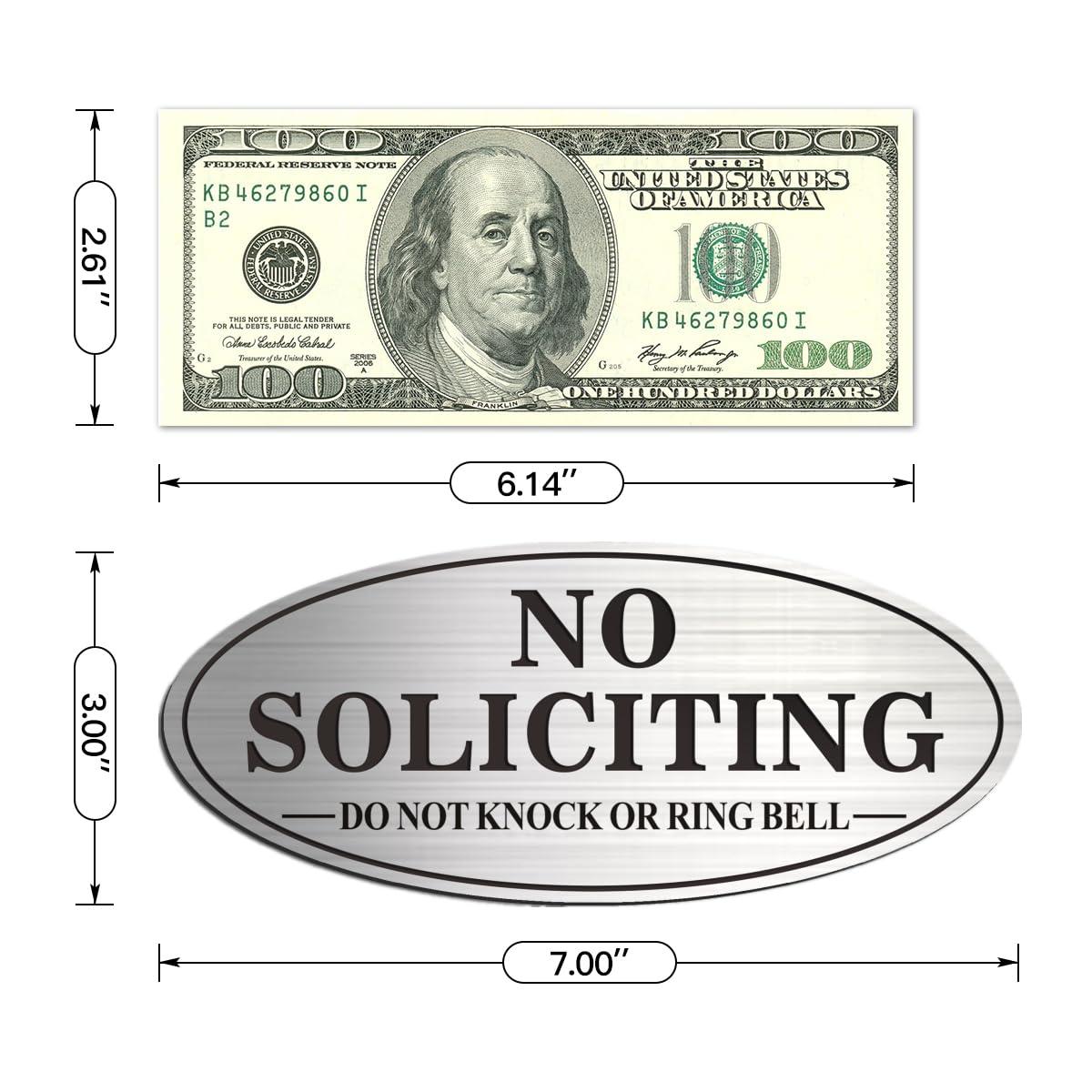 No Soliciting Sign For Front Door, (2 Pack) Self-Adhesive 7 x 3 Inches Seriously Don't Make it Weird Aluminum Metal Signs