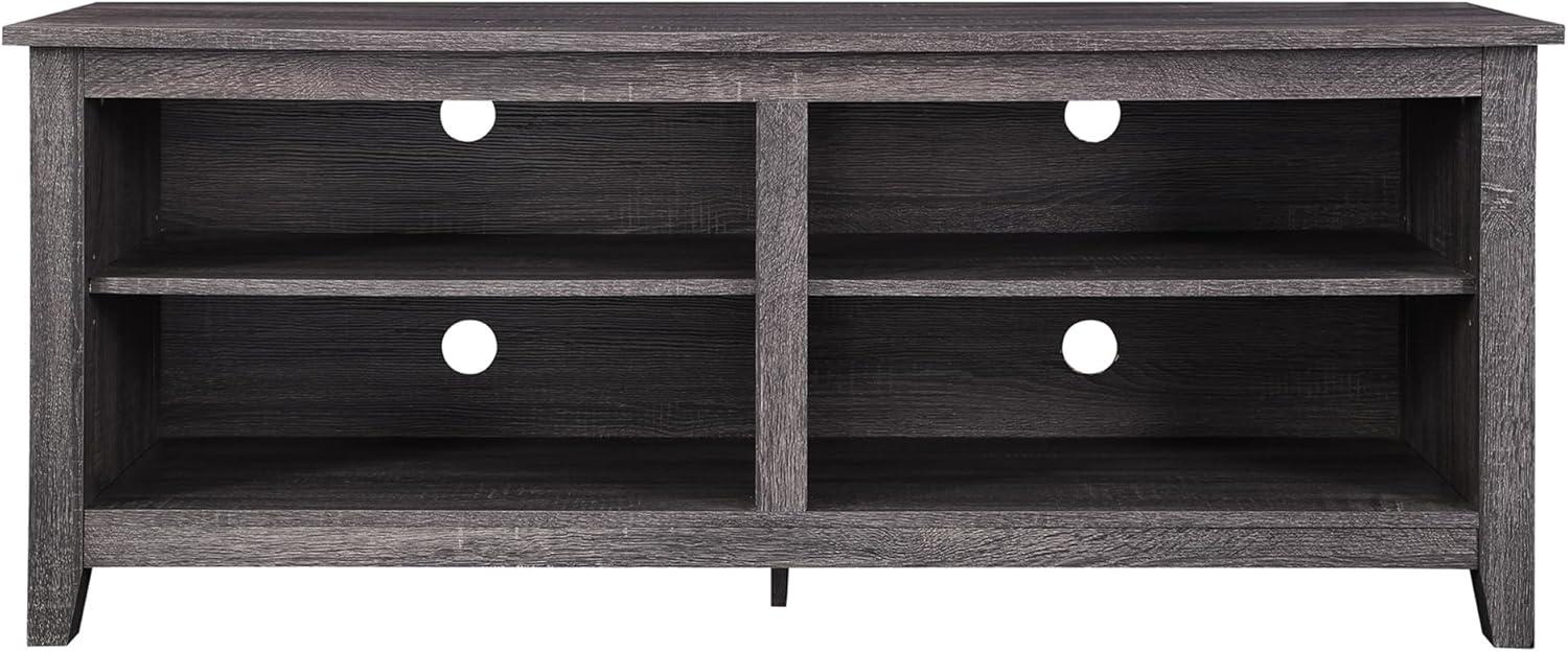 Walker Edison Open Storage TV Stand for TVs up to 65", Charcoal