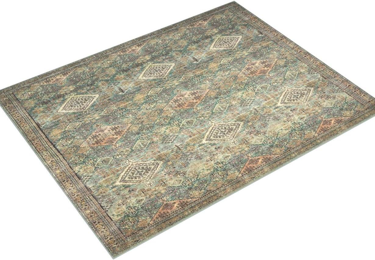 Sinclair III Rug by Magnolia Home by Joanna Gaines x Loloi - Turquoise and Multi / 7'6" x 9'6"