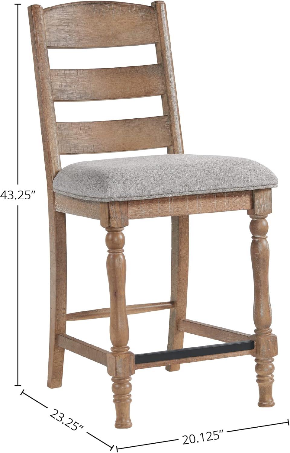 Highland Ladder Back Bar Stool with Cushion Seat, Sandwash