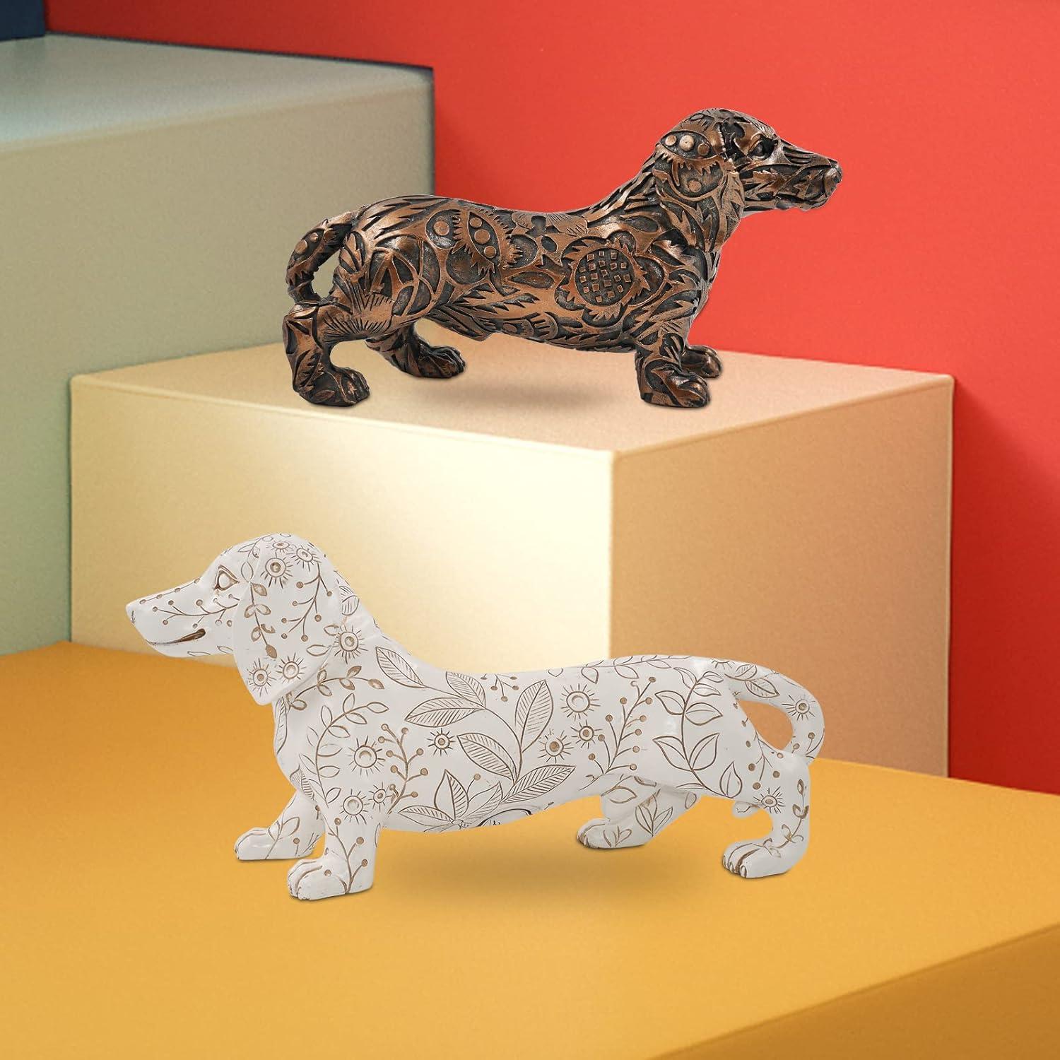 8'' Dachshund Figurines, Bronze Dog Statue, Puppy Sculpture, Wiener Dog Decor, Gifts for Dog Loving Friends