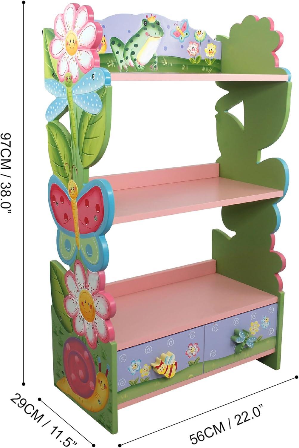 Fantasy Fields Magic Garden Wooden Bookshelf with Storage Drawers