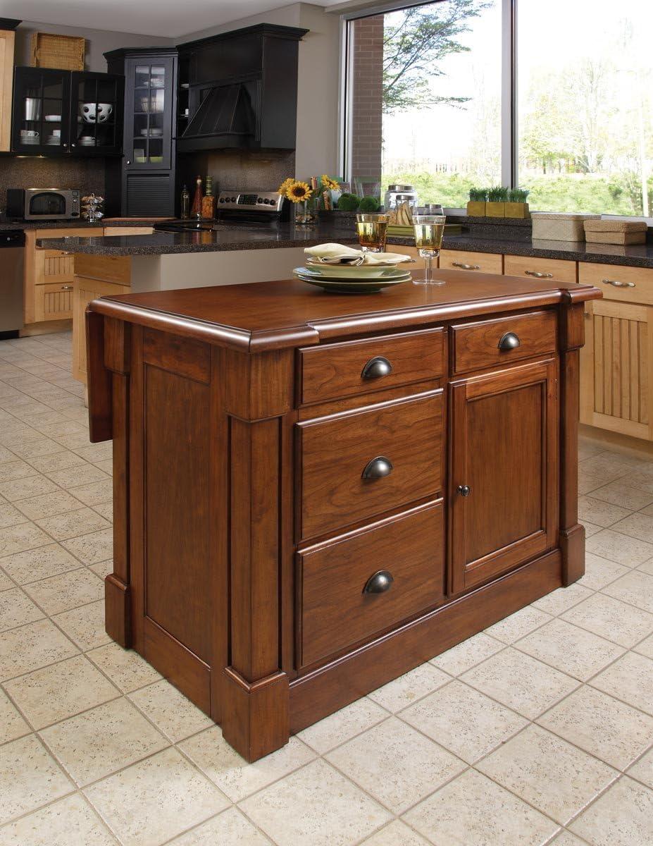 Homestyles Aspen Wood Kitchen Island in Brown