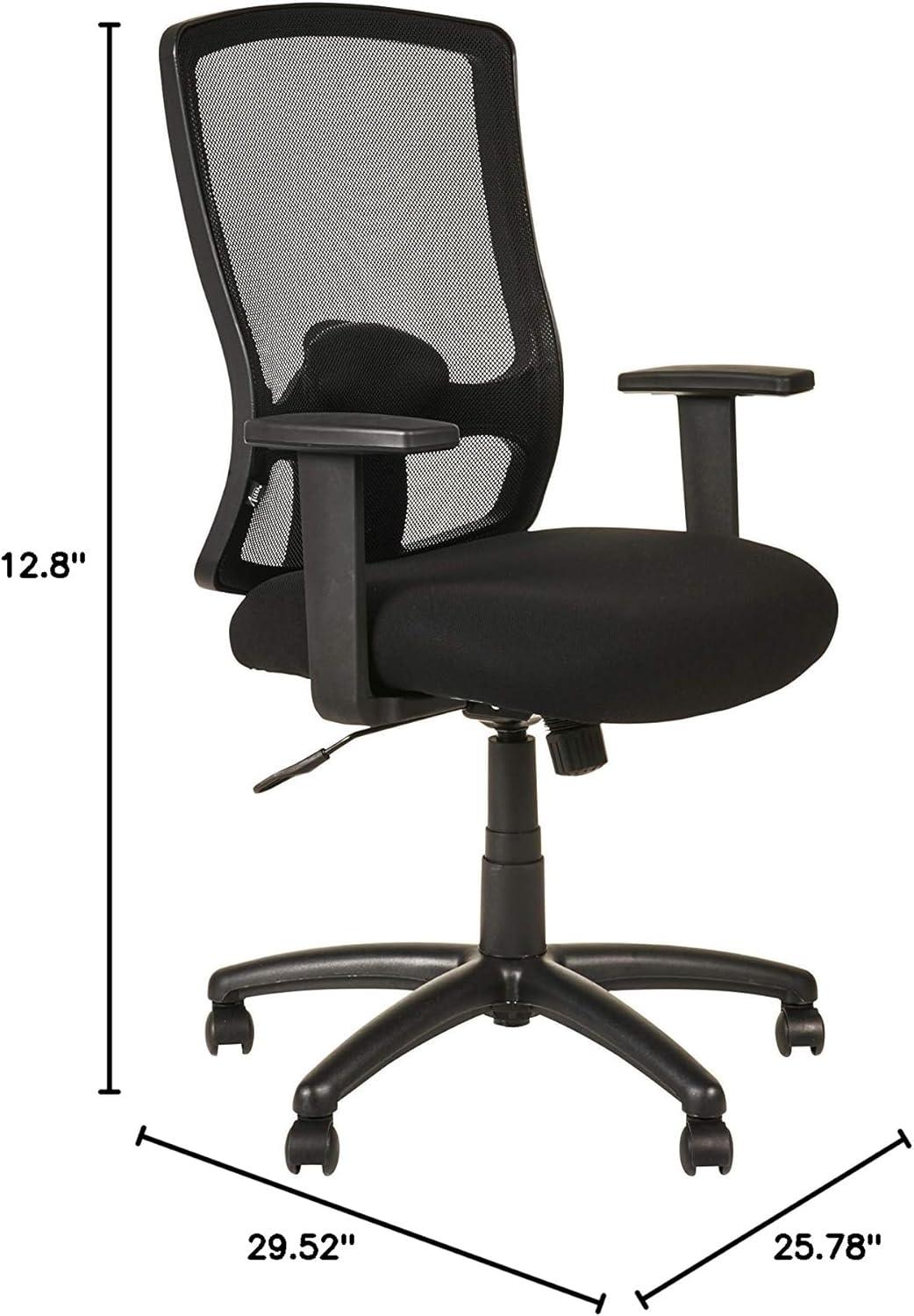 Alera Alera Etros Series High-Back Swivel/Tilt Chair, Supports Up to 275 lb, 18.11" to 22.04" Seat Height, Black