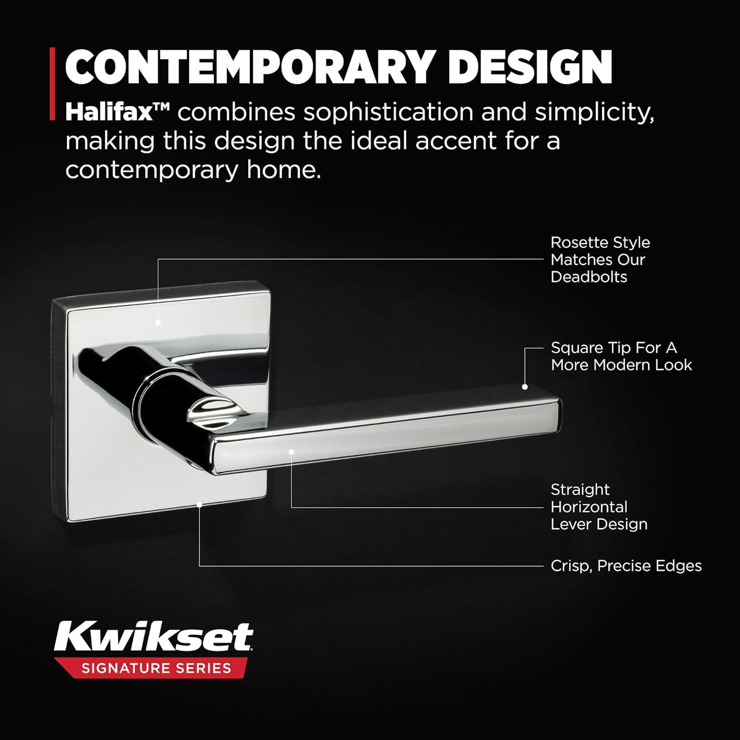 Kwikset Halifax 2 Piece Square Passage Lever Set