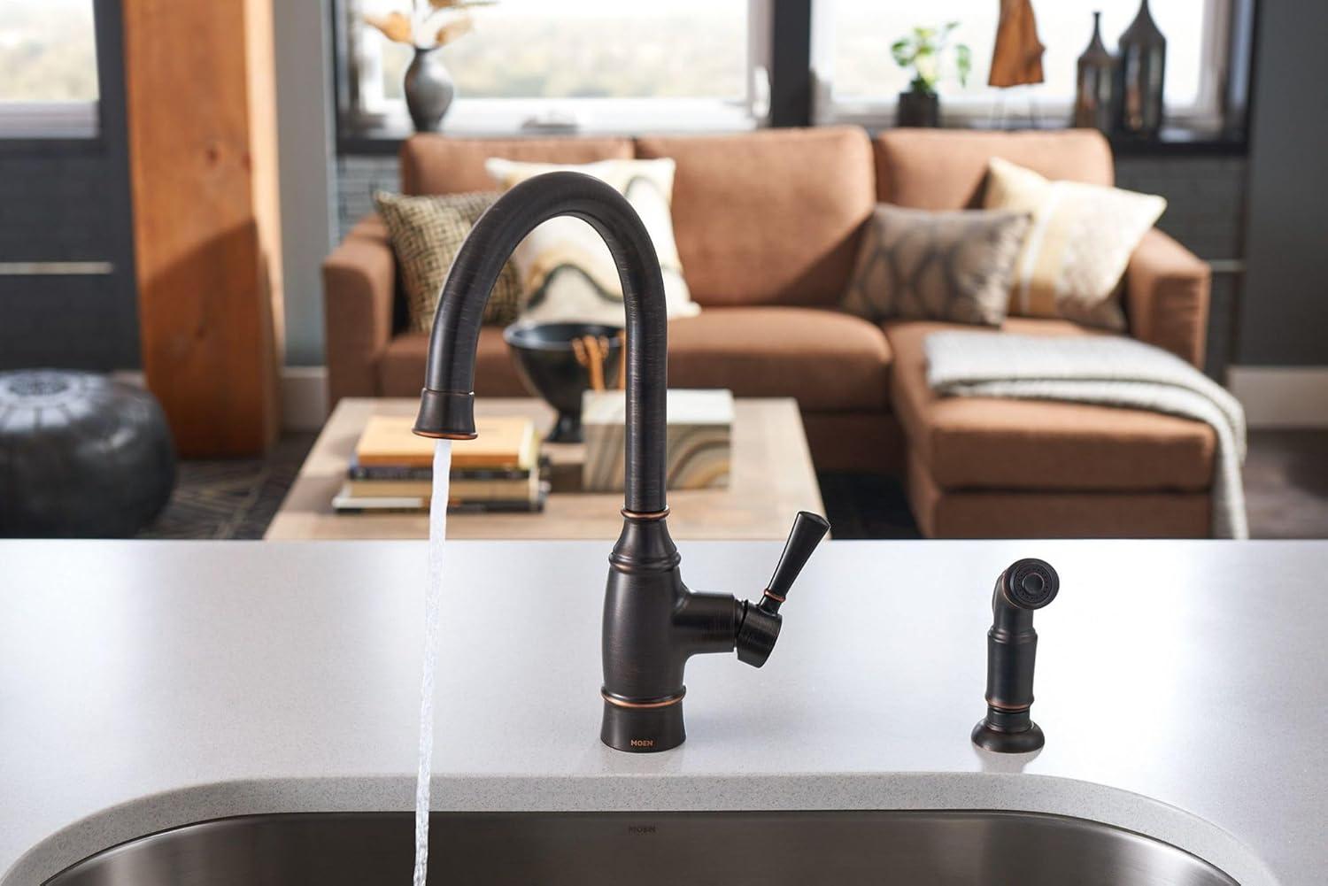 Noell Single-Handle Standard Kitchen Faucet with Side Sprayer, Deckplate Sold Separately