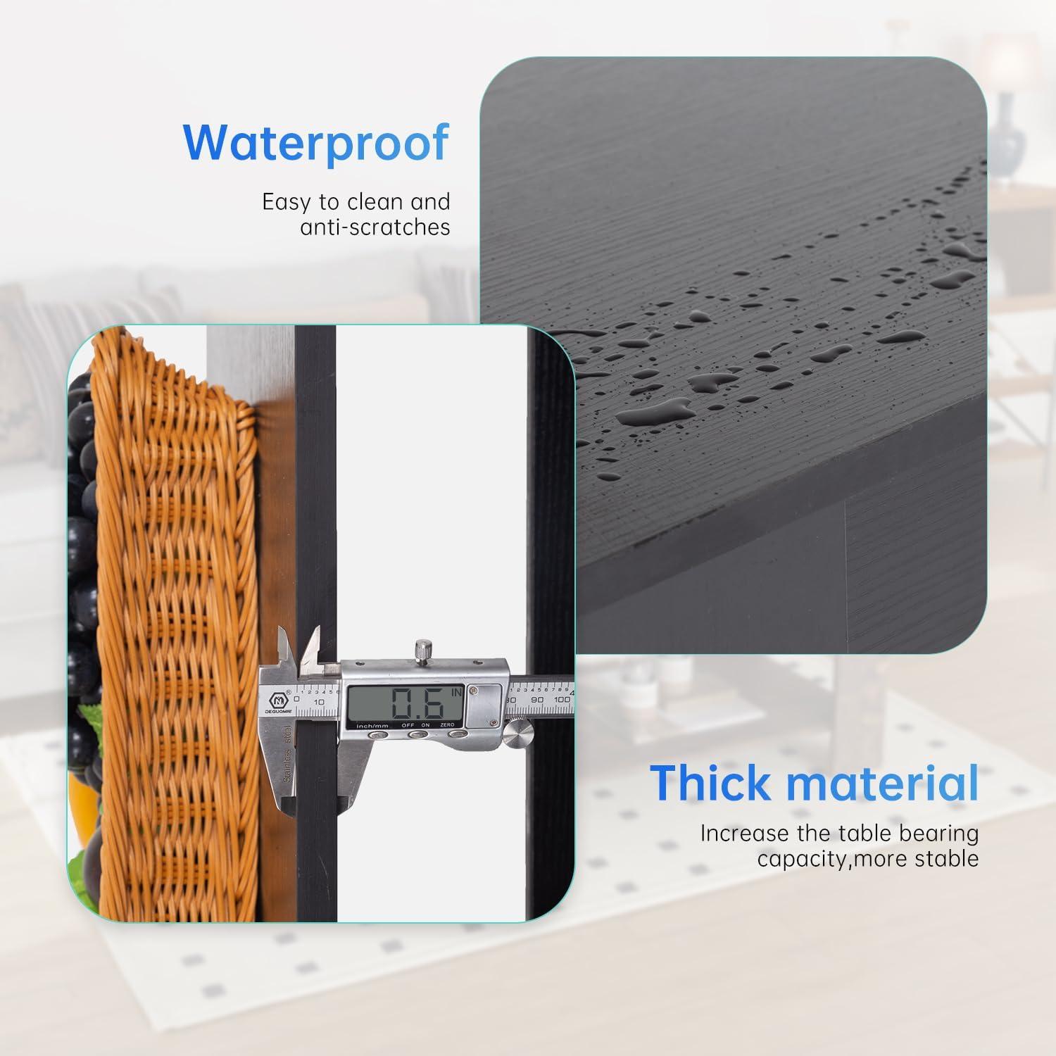 FDW Coffee Table Lift Top Coffee Tables with Hidden Compartment and Storage Shelf Wooden Lift Tabletop Dining Table for Living Room Home (Black)