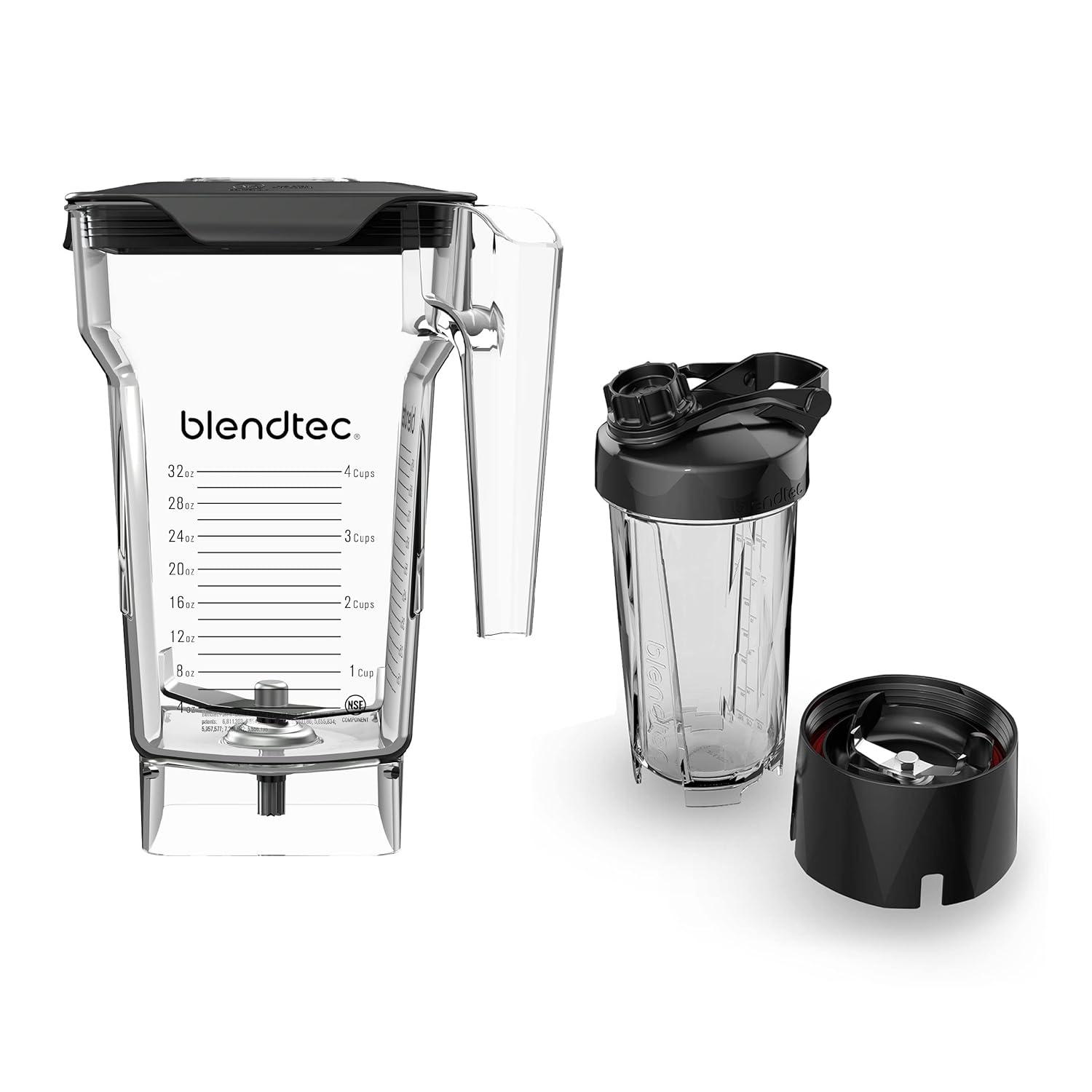 Blendtec 75 oz FourSide Jar and 34 oz GO Travel Bottle Bundle - Blender Jars and Personal Blender Attachment Compatible with Blendtec Blenders