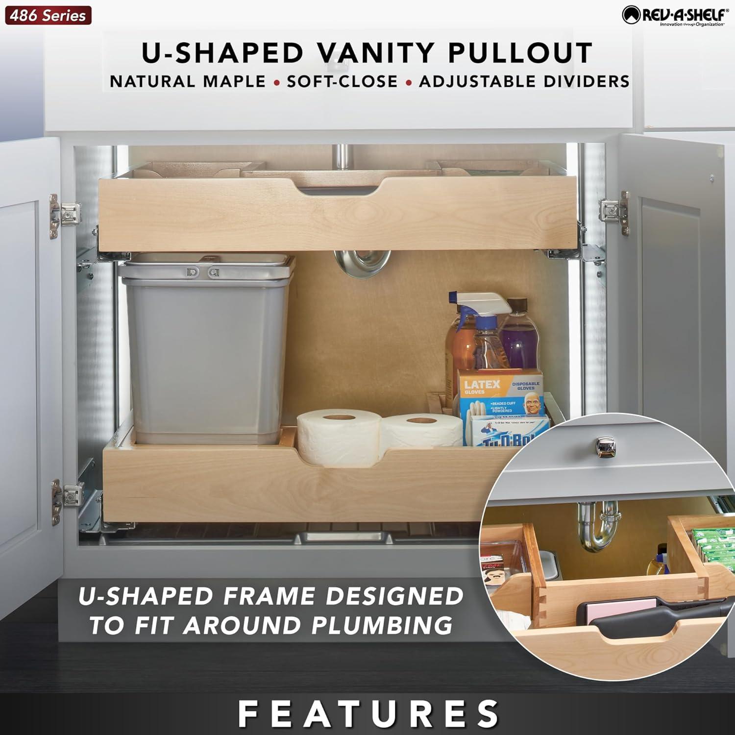 Rev-A-Shelf Rev-A-Shelf Wood Vanity Sink Cabinet Pull Out Organizer