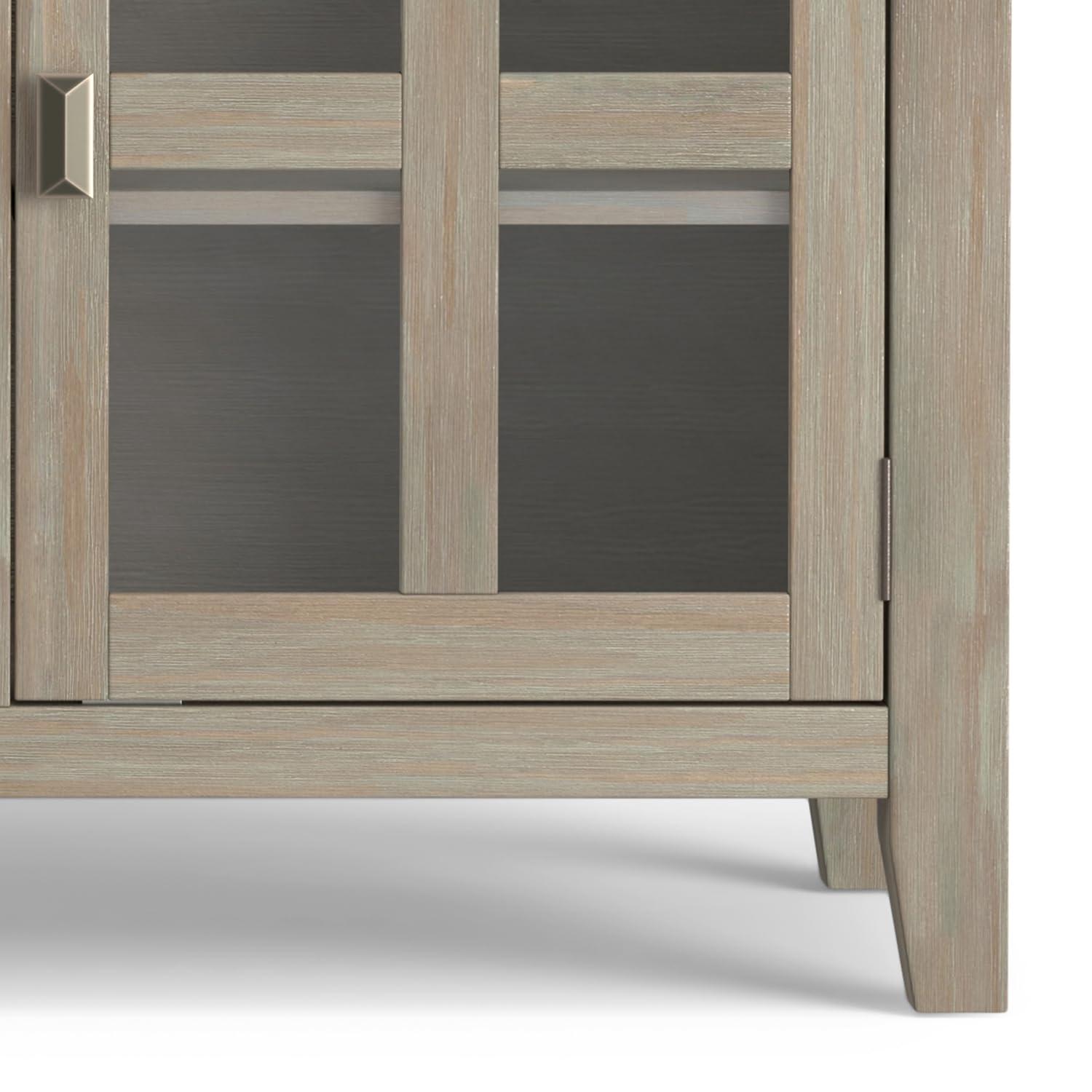 Simpli Home Artisan Solid Wood Sideboard Buffet In Distressed Grey