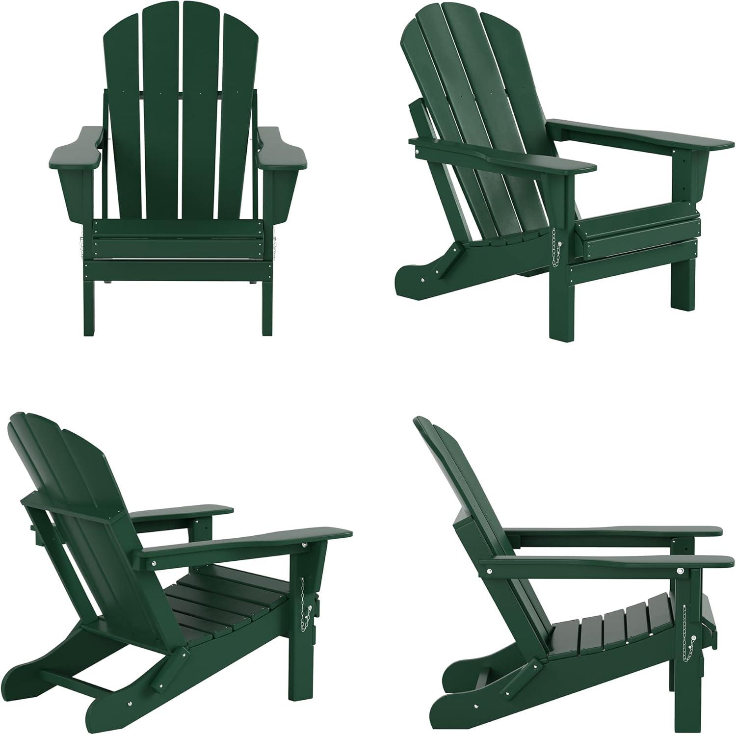 WestinTrends Malibu HDPE Outdoor Patio Folding Poly Adirondack Chair