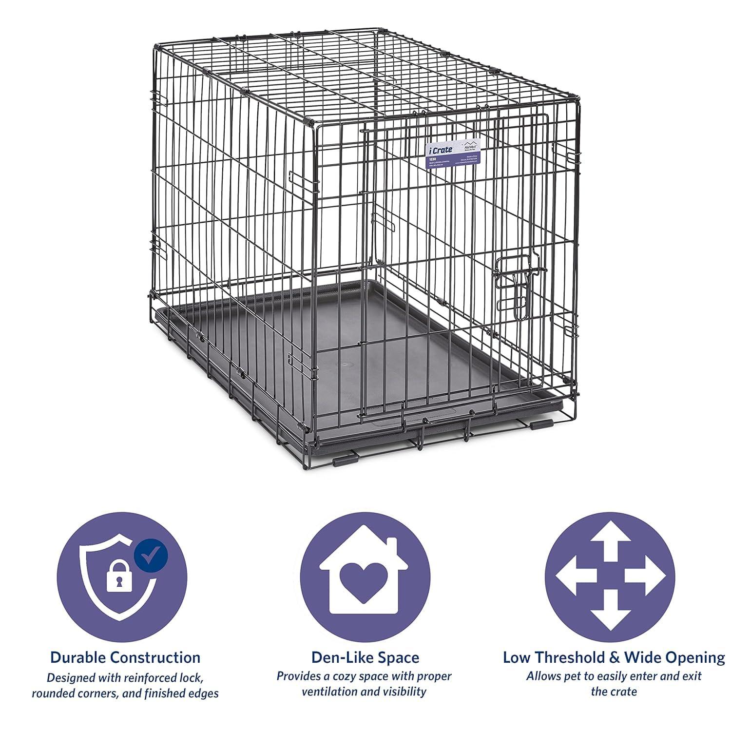 Midwest Homes For Pets MidWest Homes for Pets Newly Enhanced Single Door iCrate Dog Crate Includes Divider Panel