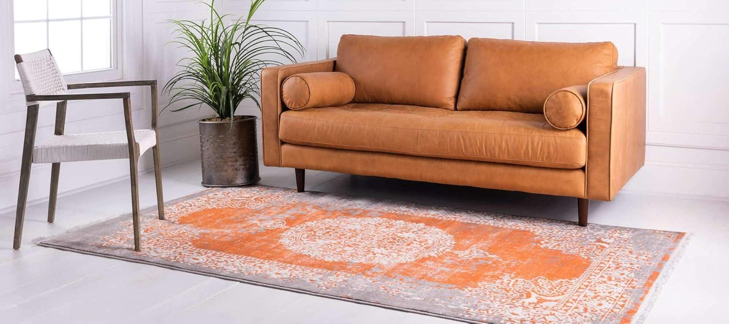 Unique Loom New Classical Collection Area Rug - Olwen (8' x 11' 4" Rectangle Terracotta/Gray)