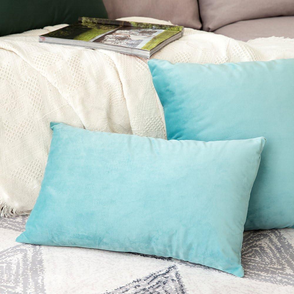 MIULEE Pack of 2 Velvet Soft Solid Decorative Square Throw Pillow Covers Set Fall Cushion Cases for Sofa Bedroom Couch 18 x 18 Inch Golden