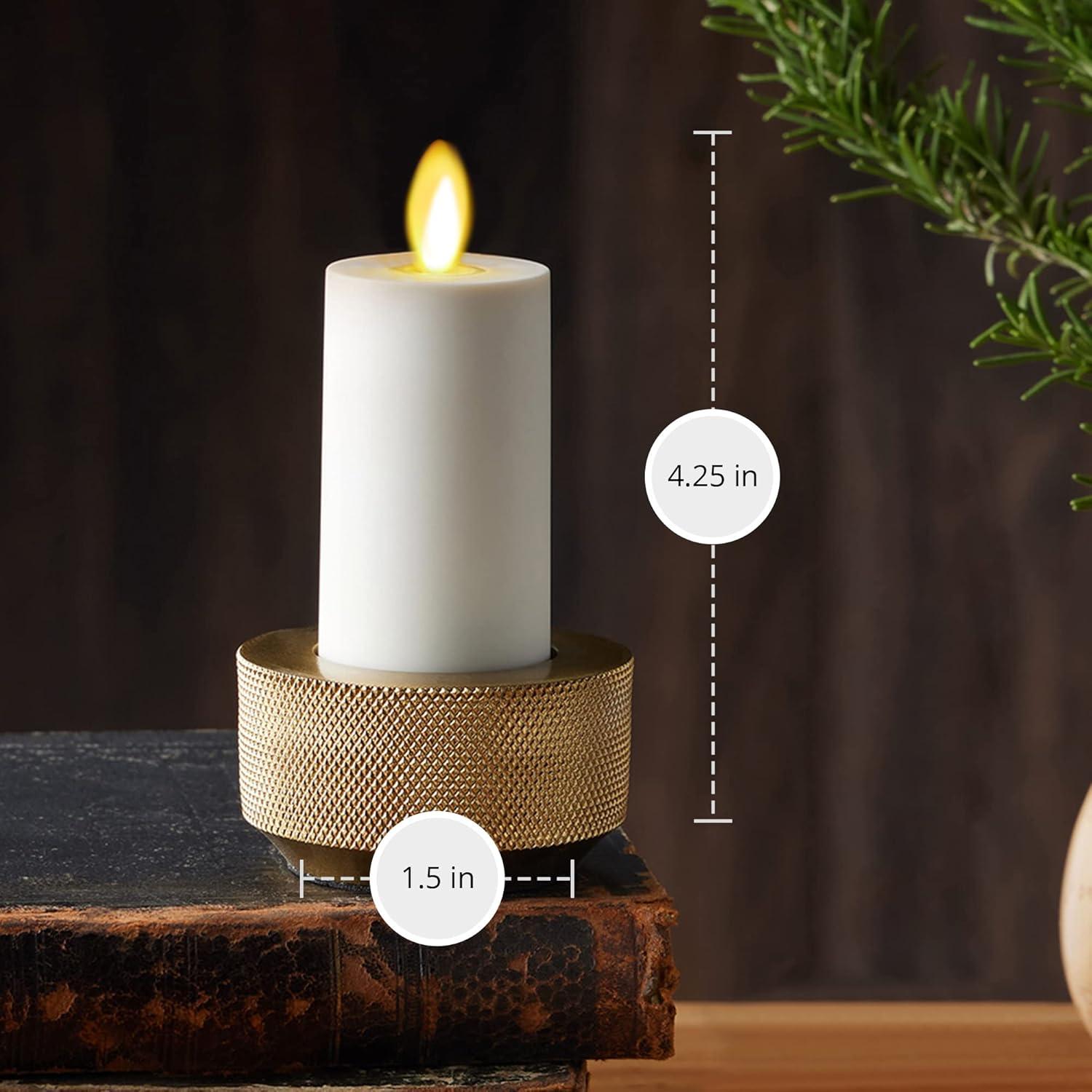 Luminara Realistic Artificial Moving Flame Votive Candle - Set of 2 - Moving Flame LED Battery Operated Lights for Christmas, Halloween - Remote Ready - Remote Sold Separately - Ivory - 1.5" x 4"