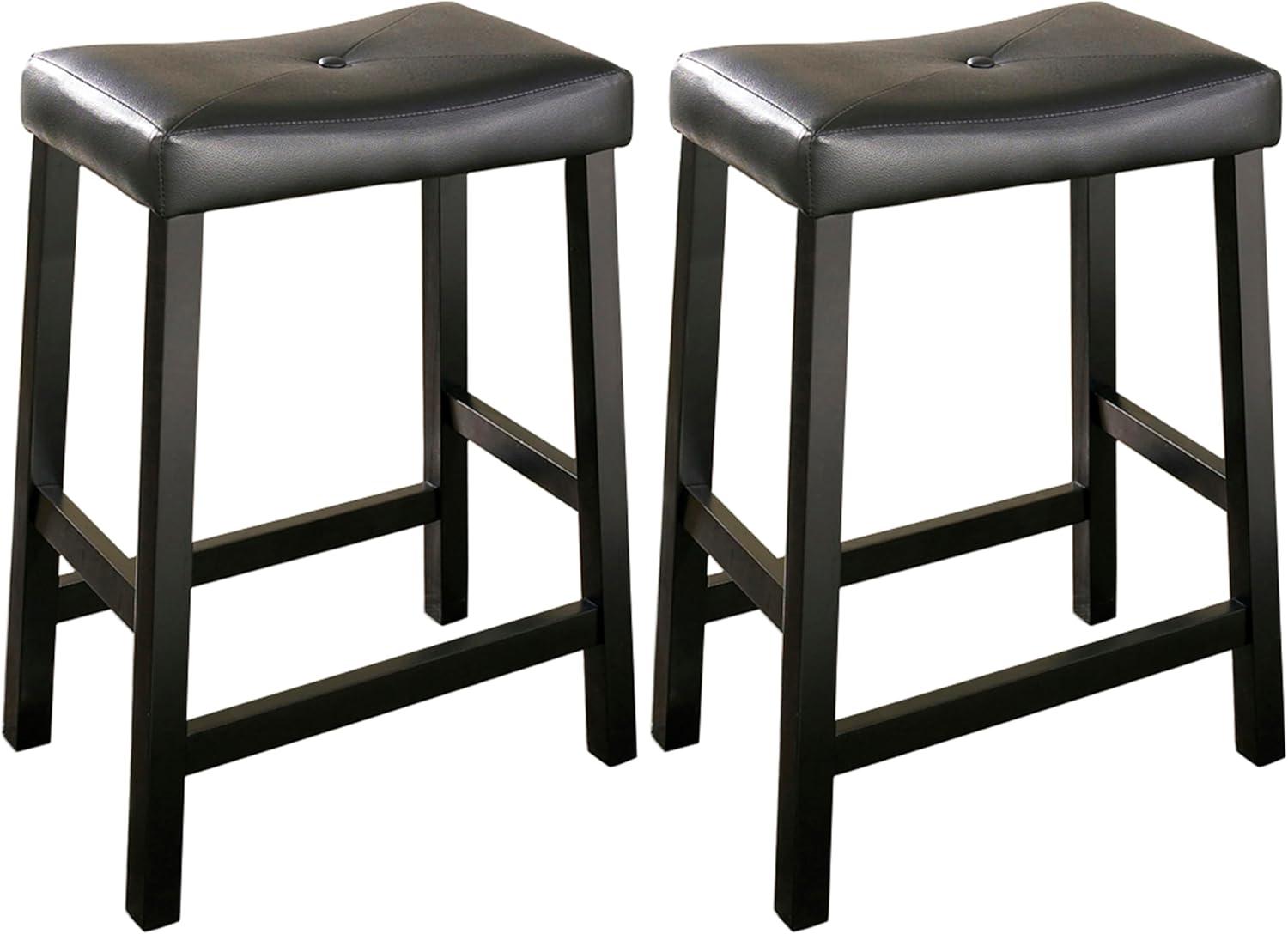 Set of 2 24" Upholstered Saddle Seat Counter Height Barstools  - Crosley