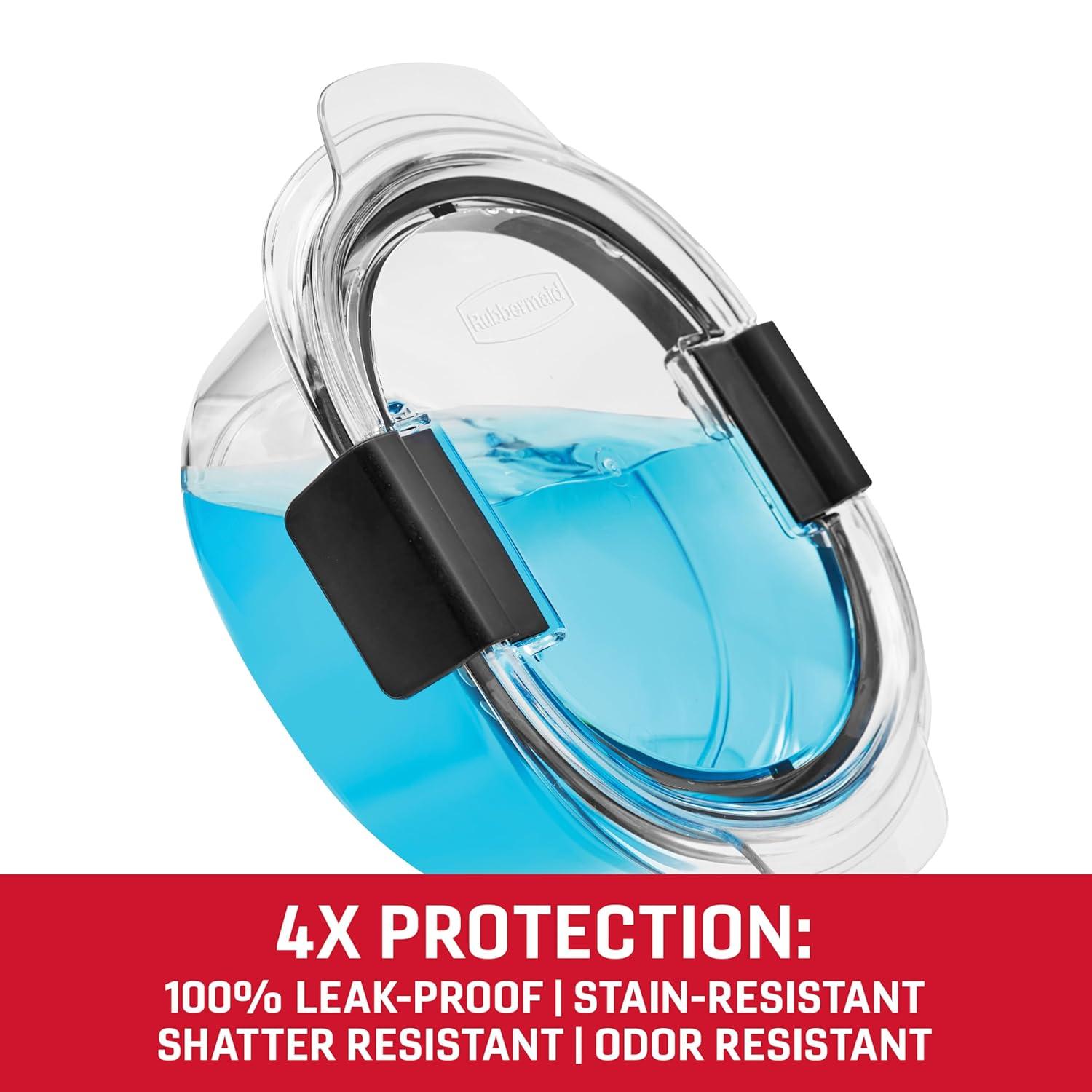 Rubbermaid 6pc Brilliance Round Food Storage Container Set: Plastic Containers with Lids, Dishwasher-Safe, Clear