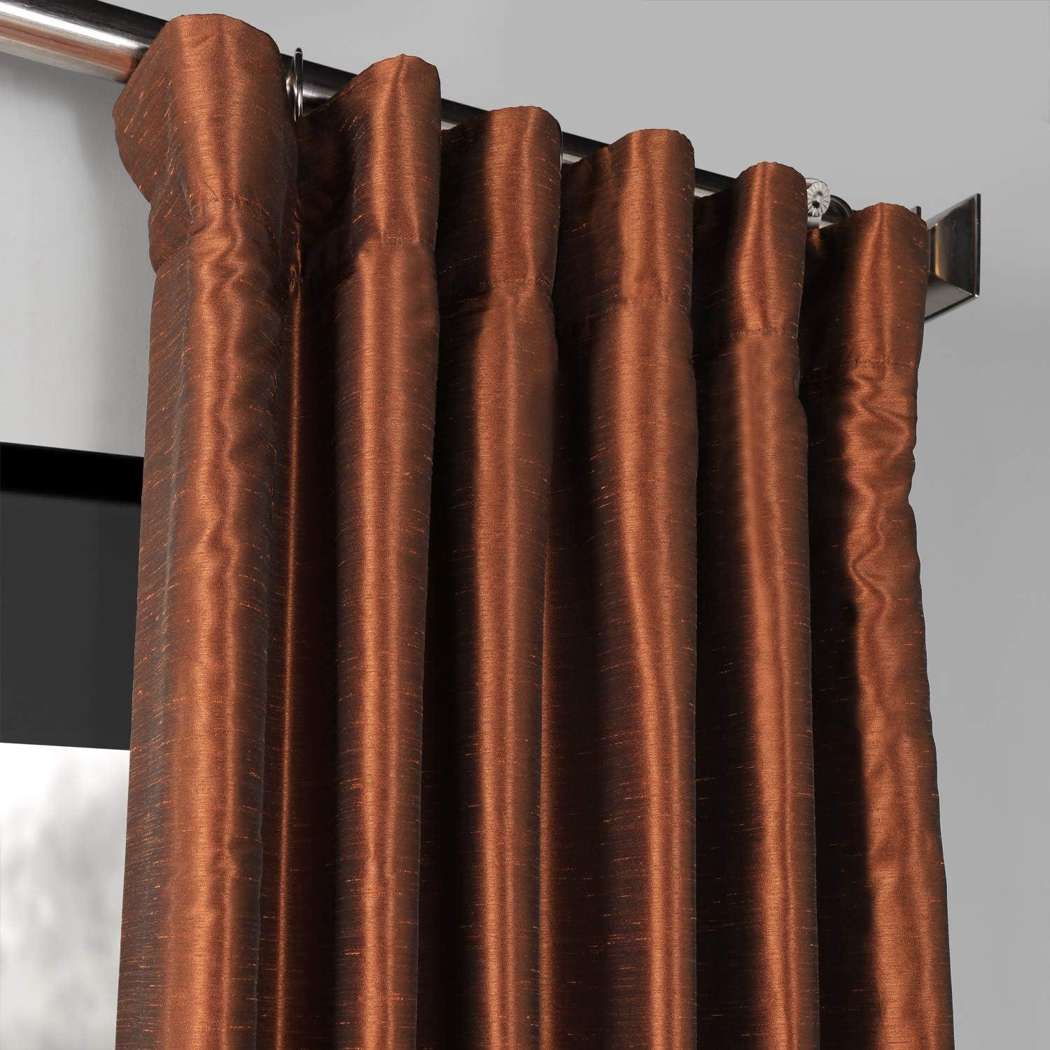 Half Price Drapes Copper Kettle Faux Dupioni Silk Blackout Curtains for Bedrooms (1 Panel),50WX 96L