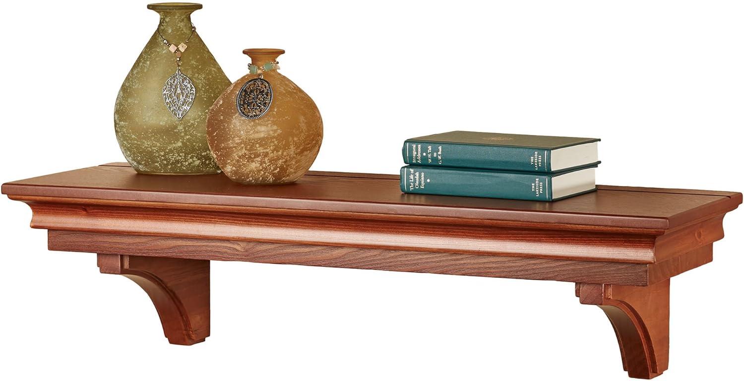 Easton Windsor Oak Wooden Wall Display Shelf with Brackets