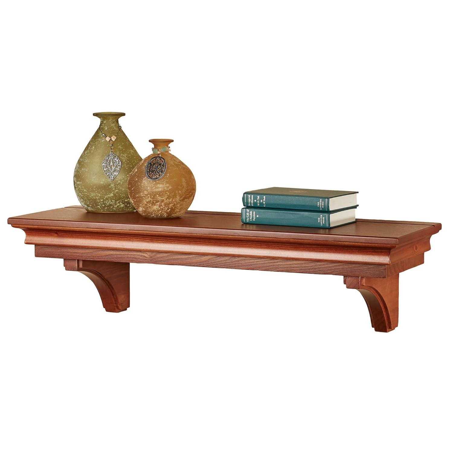 Easton Windsor Oak Wooden Wall Display Shelf with Brackets