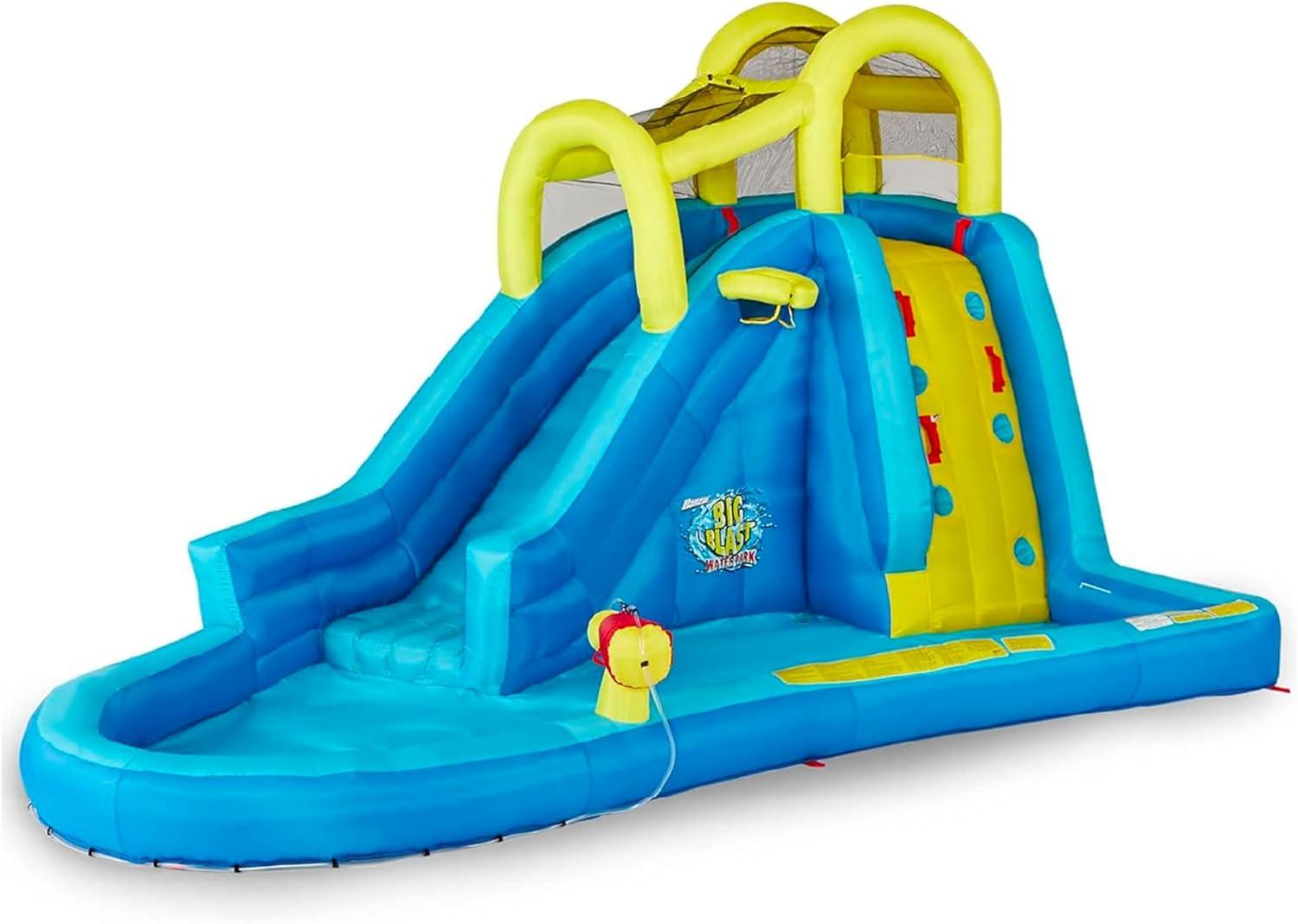 Banzai Big Blast Inflatable Water Park w/ Climbing Wall, Ball Game & Splash Pool | Wayfair