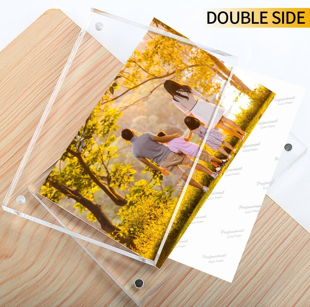 Acrylic 4x6 Picture Frames 3 Pack, Clear Photo Display Magnetic Photo Picture Frames 6 x 4 for Family. Pets, Friends Warming Pictures, Picture Frames for Office, Home, School, 10 + 10MM Thickness