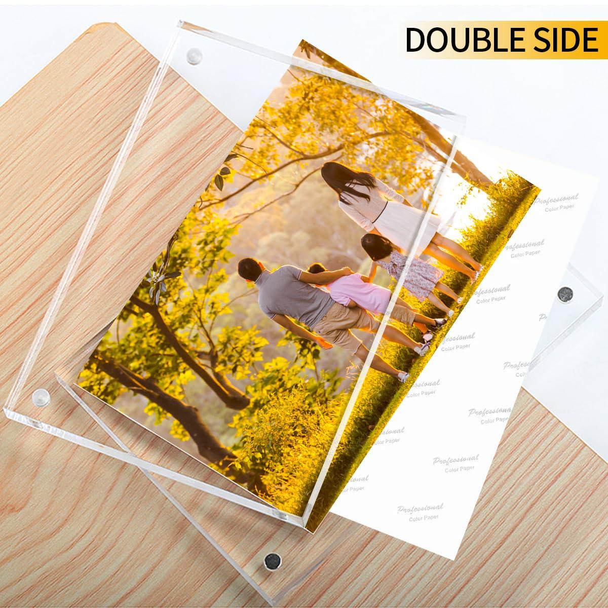 Acrylic 4x6 Picture Frames 3 Pack, Clear Photo Display Magnetic Photo Picture Frames 6 x 4 for Family. Pets, Friends Warming Pictures, Picture Frames for Office, Home, School, 10 + 10MM Thickness