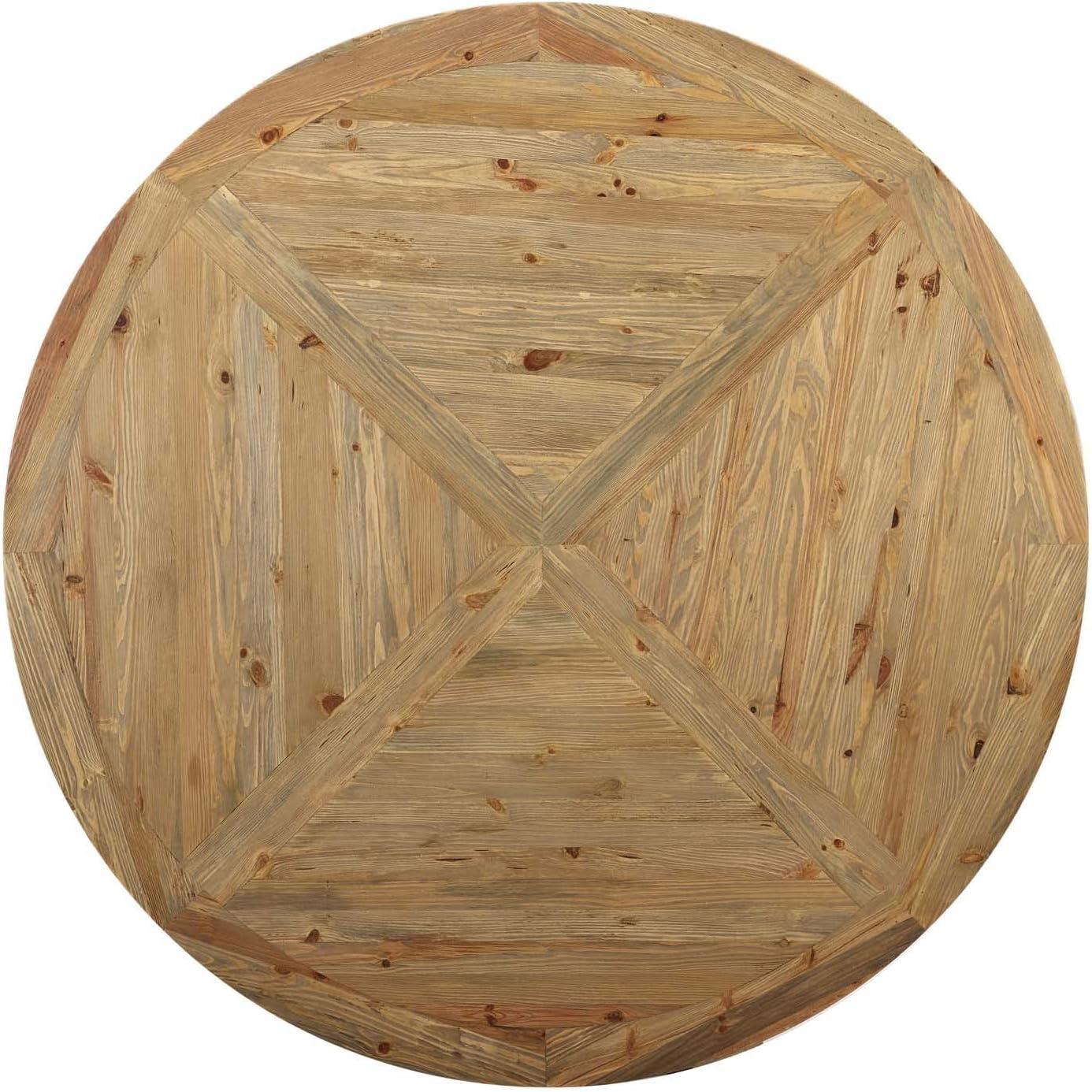 Rustic Farmhouse 71" Reclaimed Pine Wood Round Dining Table