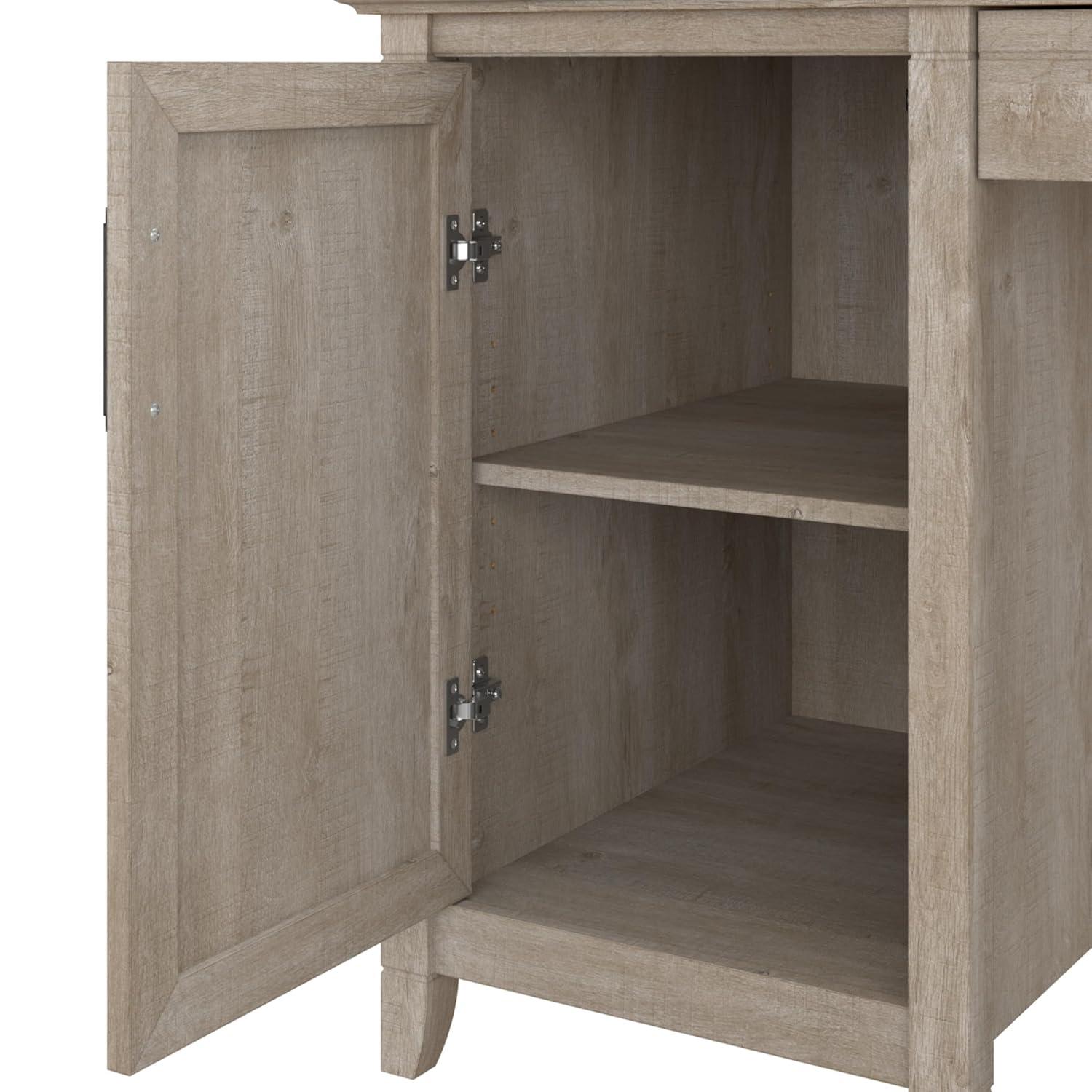 Bush Furniture Key West 54" Computer Desk with Storage, Washed Gray