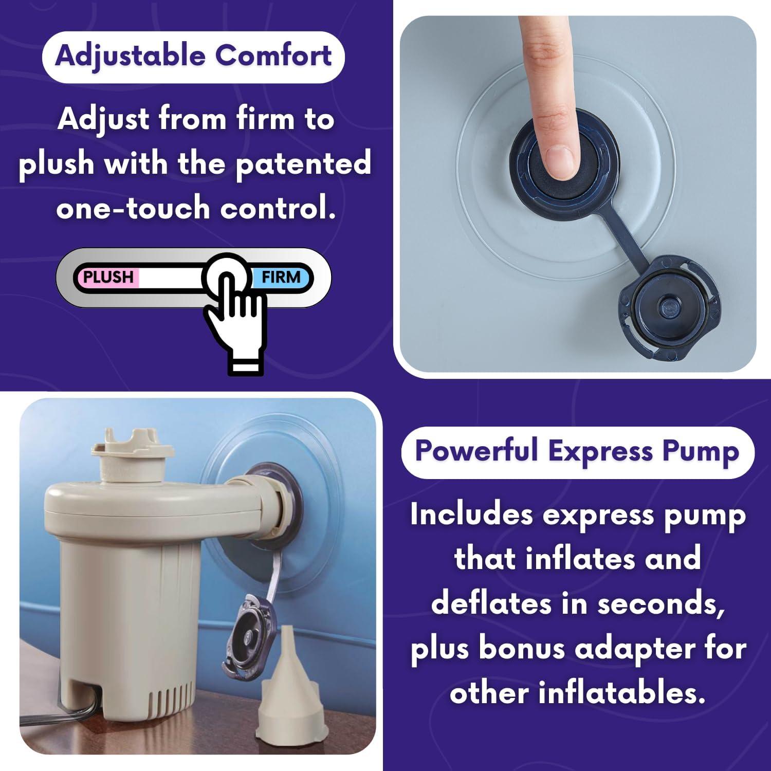 Beautyrest Hi Loft 15" Twin Size Air Mattress with External Pump - Blow up Air Bed 1-Year Warranty