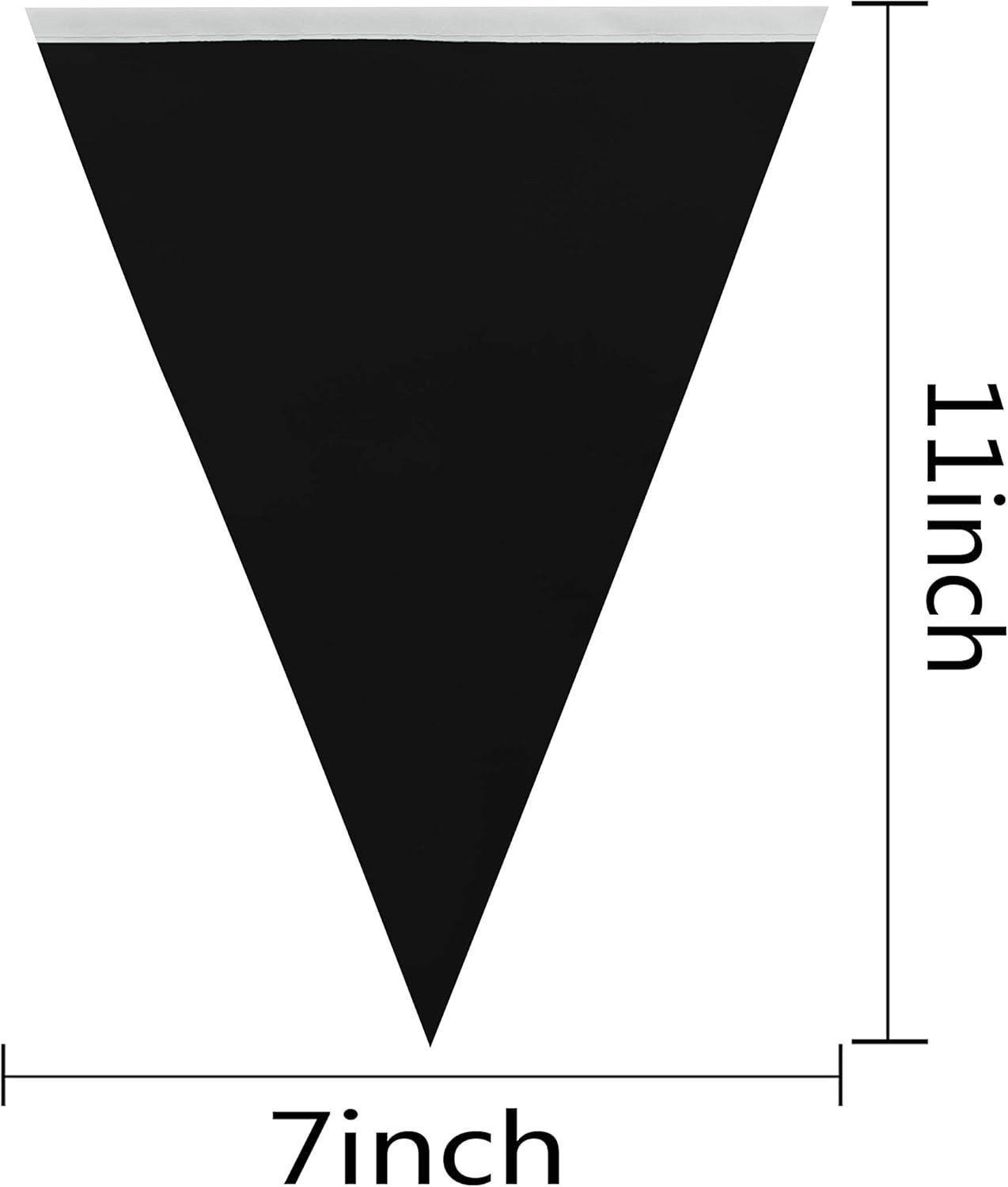 TSMD Solid Black Pennant Banners Flags String DIY Bunting Flags,Party Decorations for Grand Opening,Kids Birthday,Party Events Celebration
