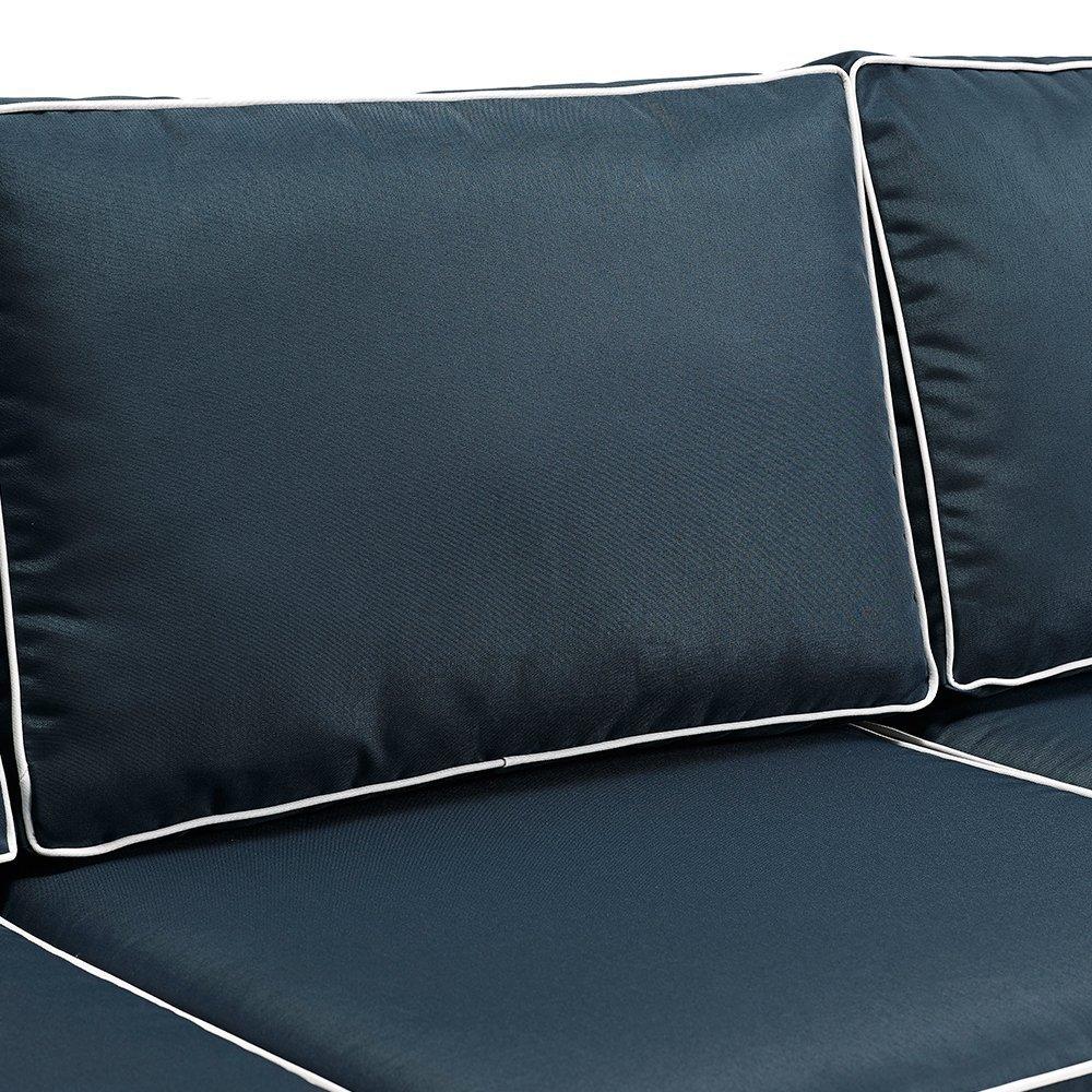 Bradenton Outdoor Wicker Sofa - Navy - Crosley: Steel Frame, Moisture-Resistant, UV-Resistant