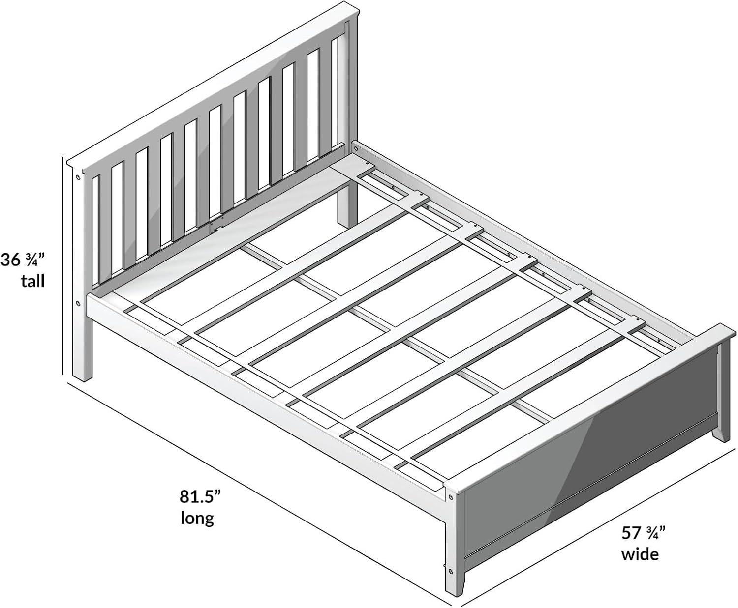 Max & Lily Twin Bed Frame with Headboard, Solid Wood Platform Bed for Kids, Clay