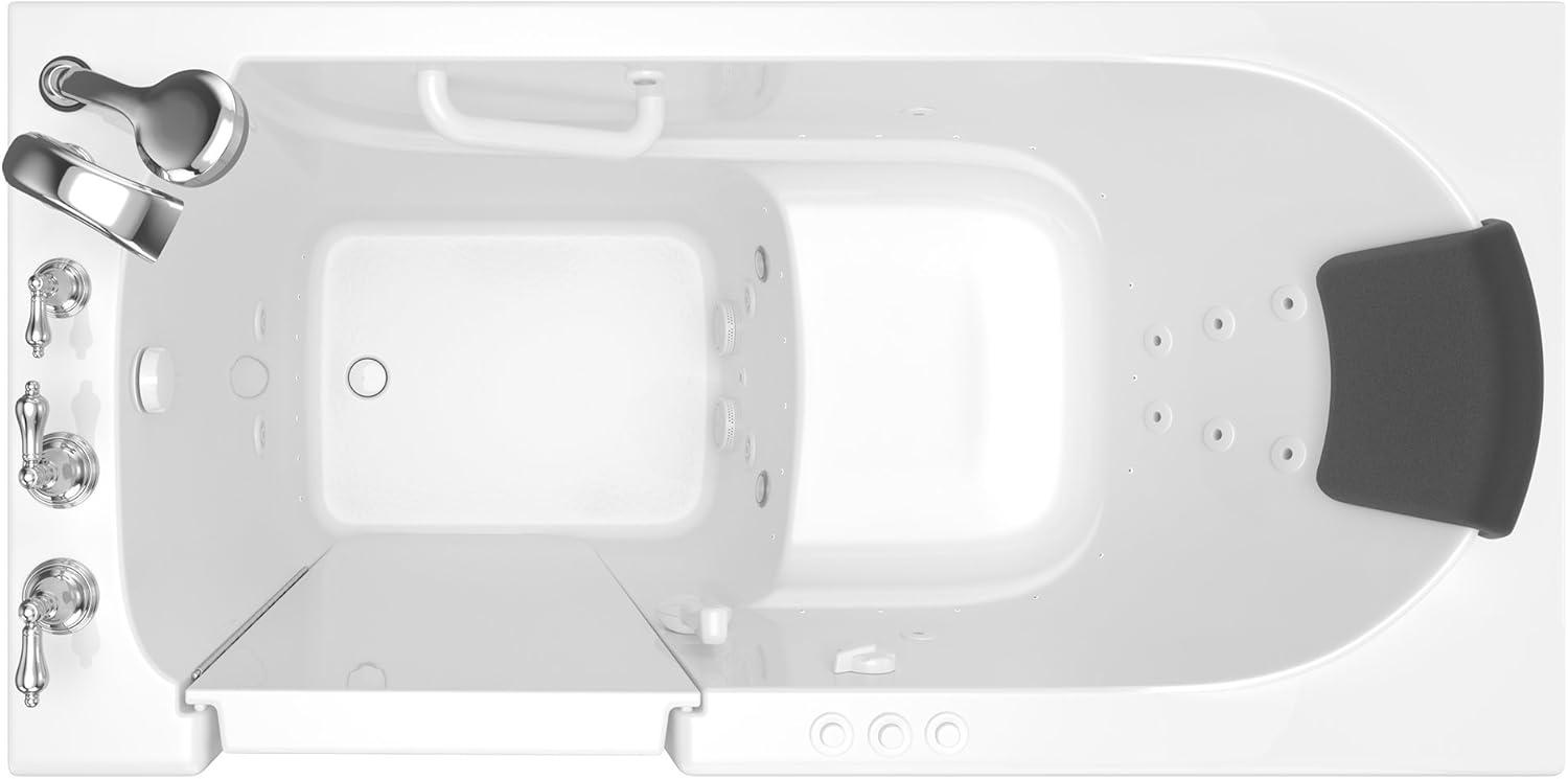 59.5'' x 29.75'' Walk-in Fiberglass Bathtub with Faucet